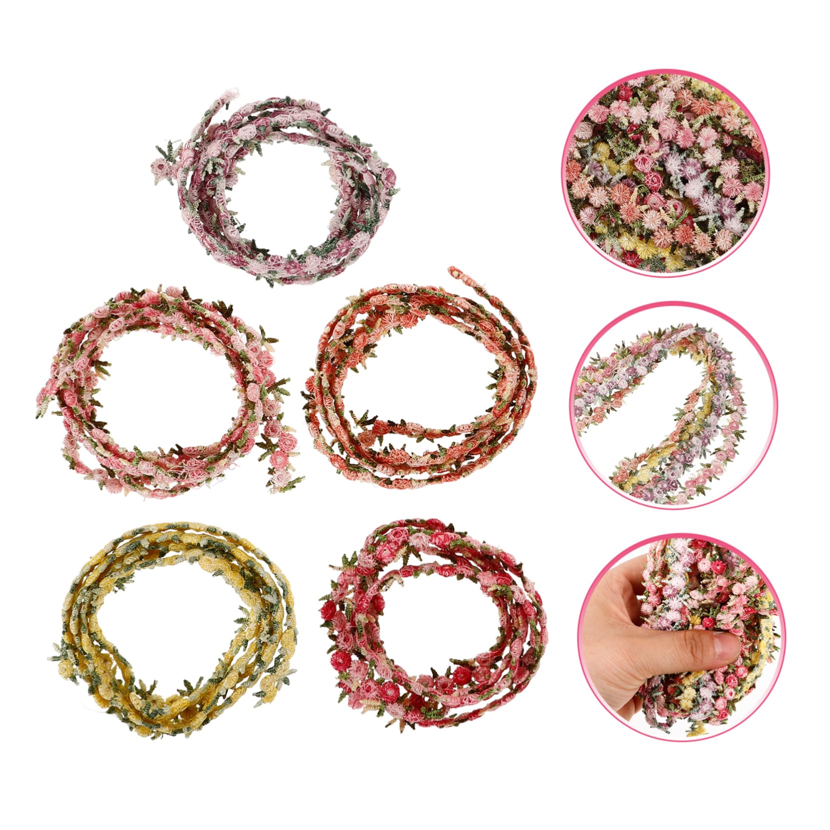 SEWACC 25rollen Bunte Blumen-spitzenborte Für -nähprojekte Dekorative Für Hochzeits Und Haaraccessoires Und