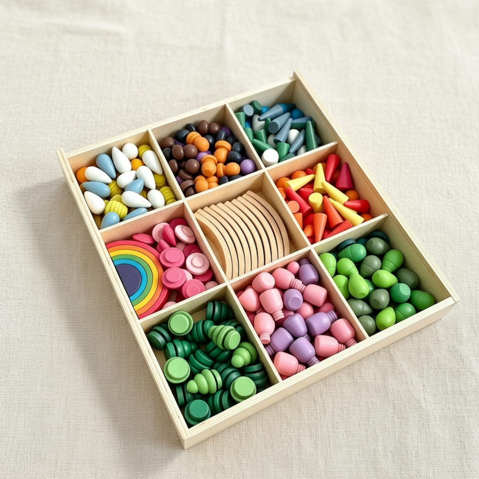 Qianly Blocchi di Legno Giocattolo, Style to 1 | educativo, Blocchi struzione in Legno, Creativo, per Asilo Nido, Bambini, Neonati