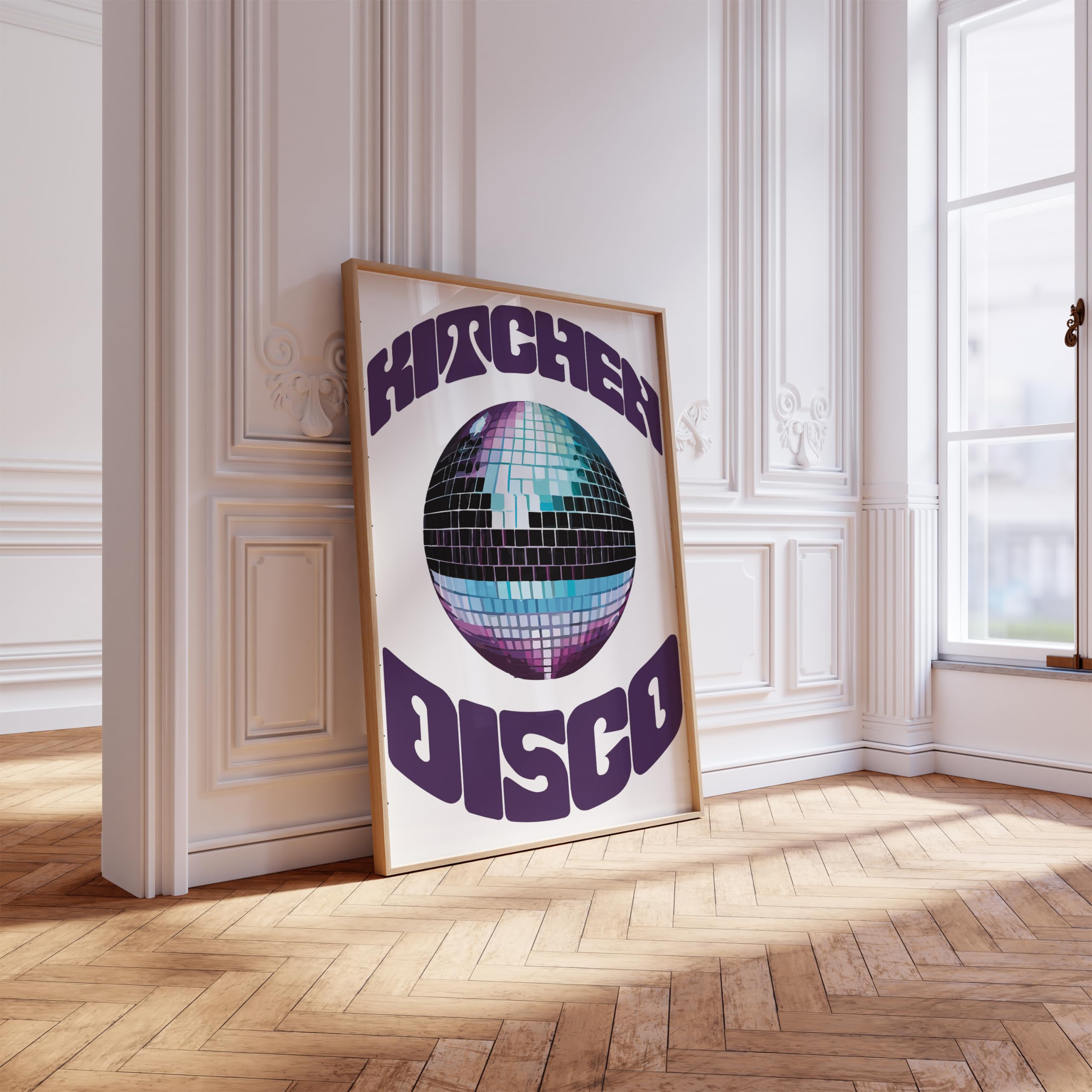 Kitchen Disco Print Poster Art A4 A3 A2 A1 Maxi Home Decor Fashion Classic Unframed Simple Word Art Discoball - 9084 (A3-297 x 420 mm)