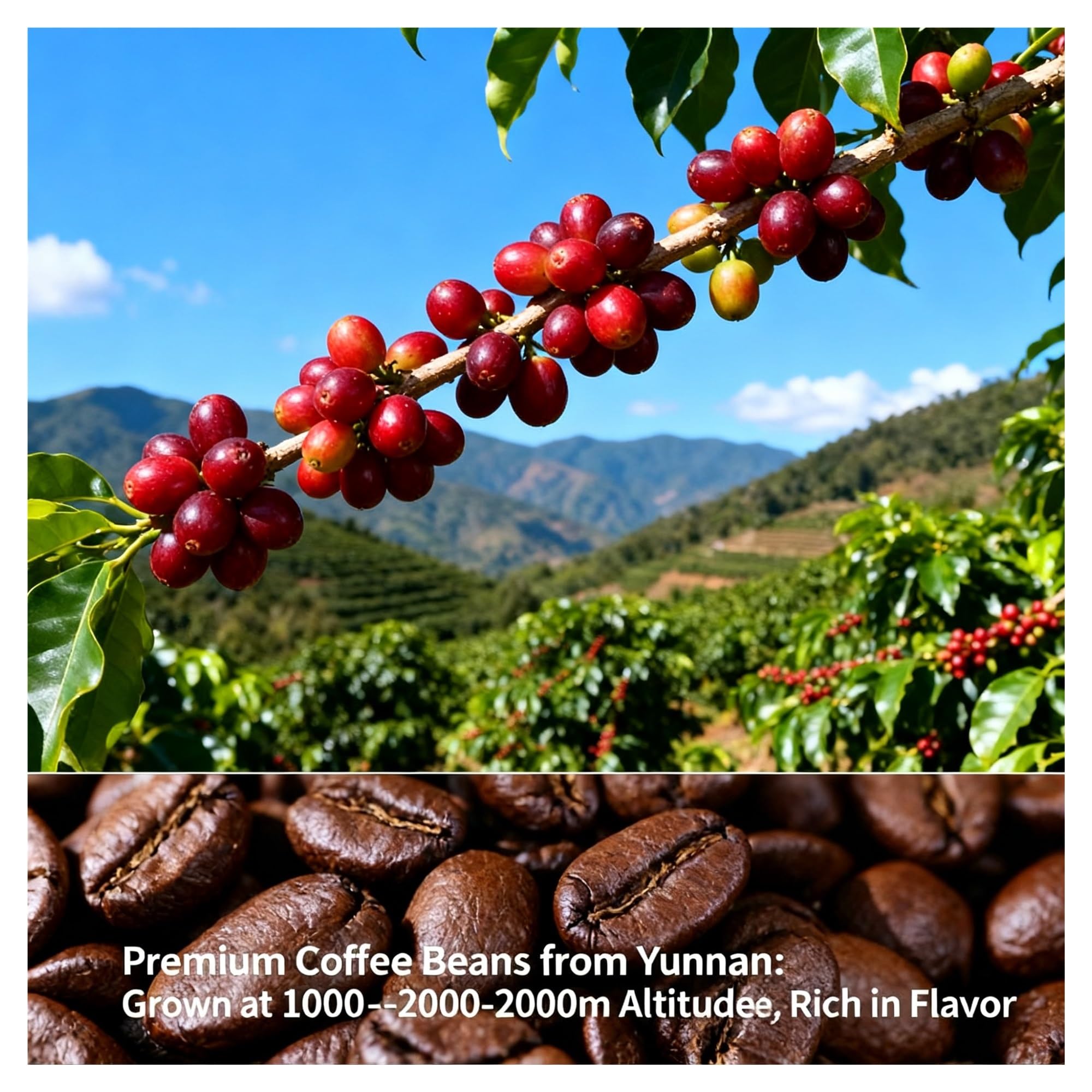 500 g kleine Kaffeebohnen, mittlere Röstung, nussiger Geschmack, runde und pralle Bohnen