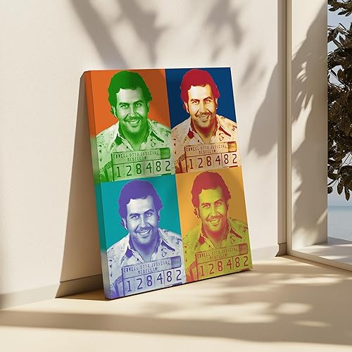 Miniatura 6 de Poster Master Pablo Mugshot Print  Lienzo de señor de la droga  Arte de Cartel de Medellín  Diseño de pared de Jefe del Crimen  Arte de collage pop