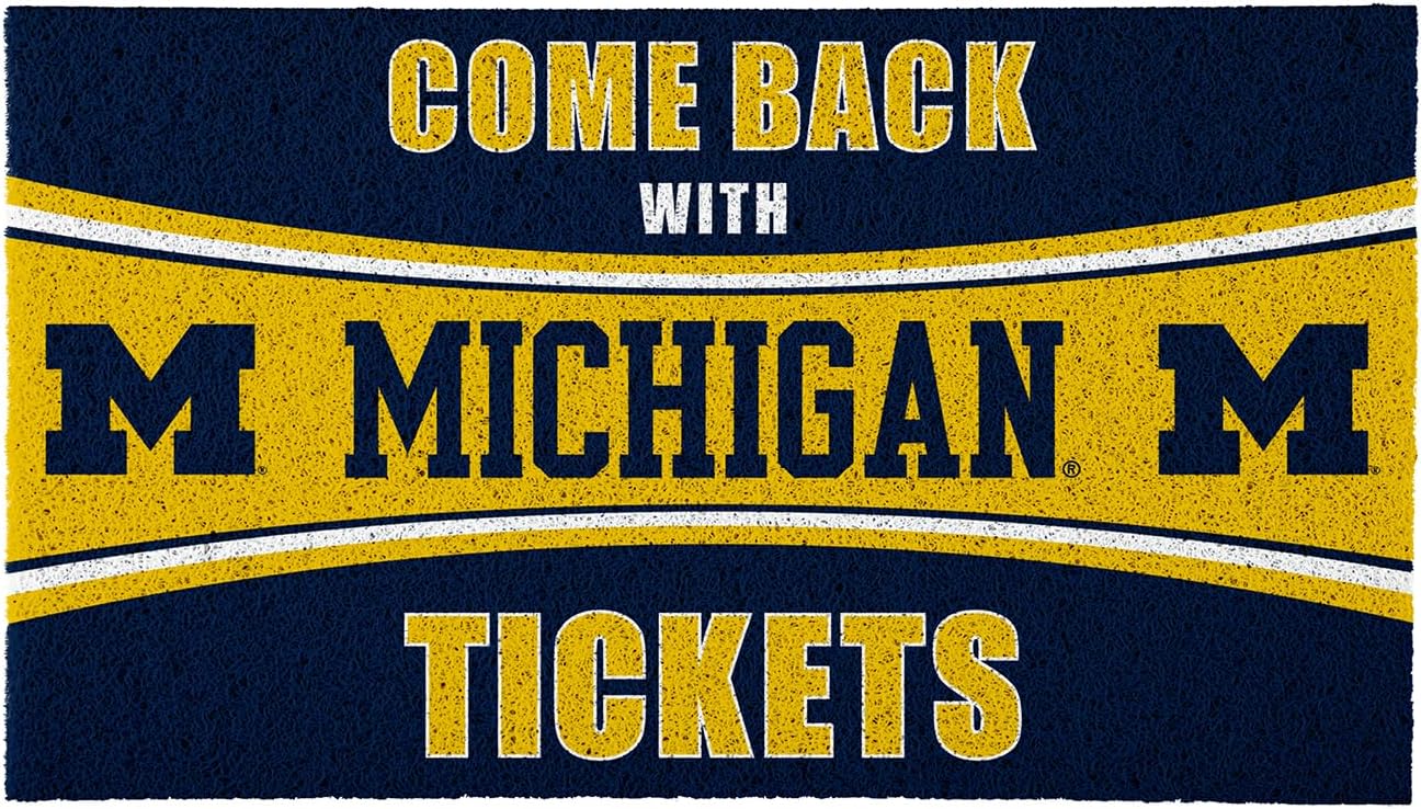 Team Sports America University of Michigan | Indoor and Outdoor Entryway | 28 x 16 Inches | Non Slip Back | Welcome Floor Mats | Muddy Dog Paws | Front Door Entrance Home Décor