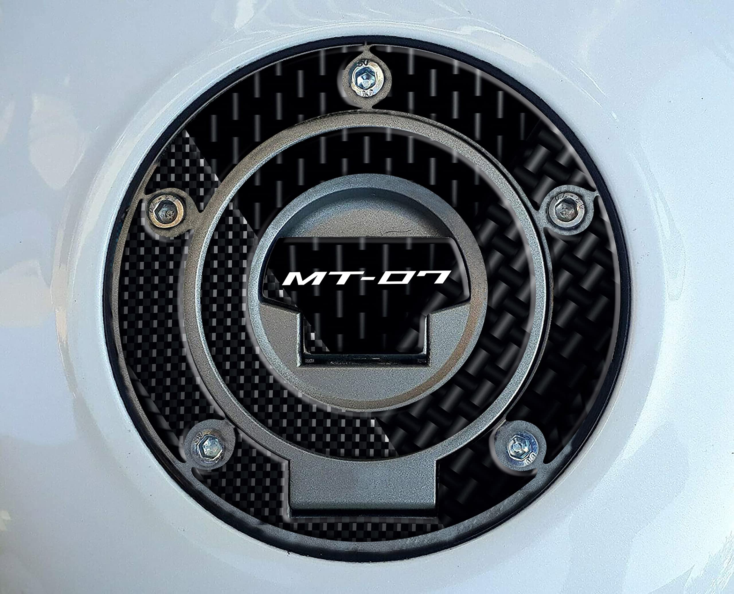 Resin 3D Effect Sticker for Motorcycles Compatible with Yamaha MT-07 from 2021 Onwards (Tech Black and Pure, Cap Protection)