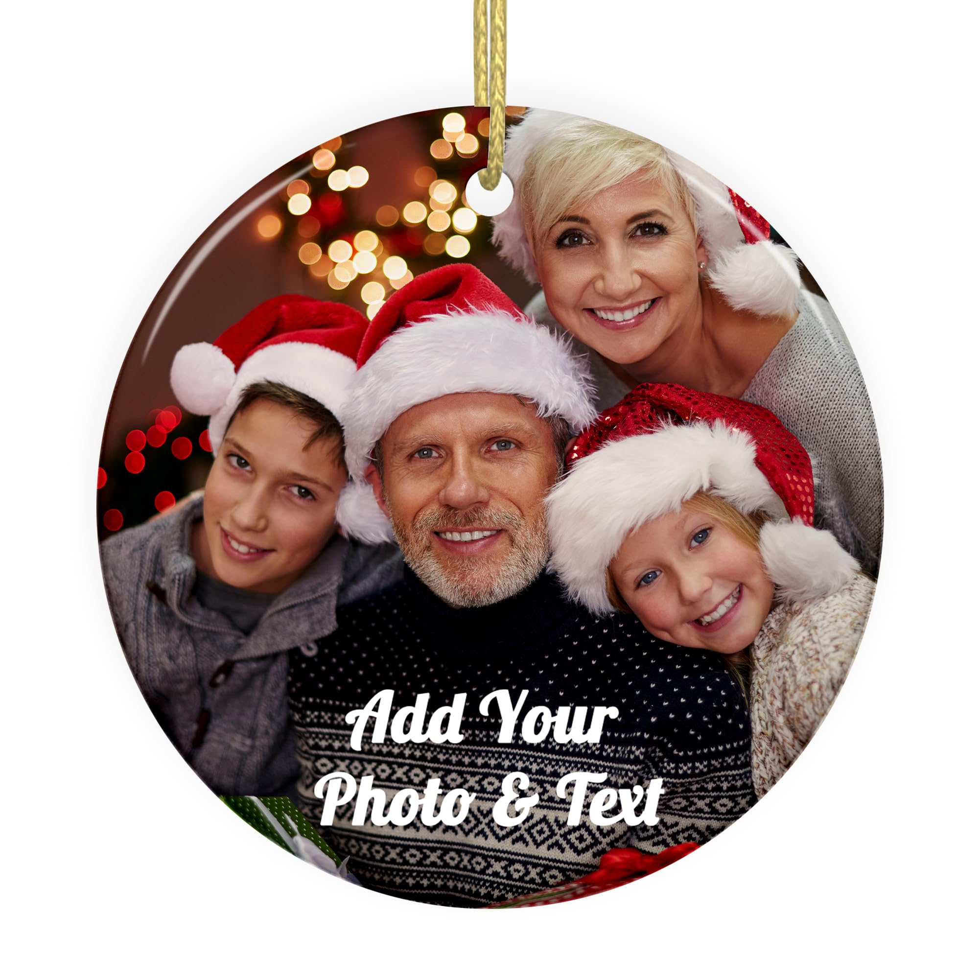 Personalised Christmas Baubles with Photo - Custom Picture Text Baubles for Christmas 2026,Customised Ceramic Xmas Tree Decor,for Family Friends — image 1