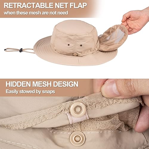 Miniatura 5 de Mosquito Head Net Hat - Bug Cap UPF 50+ Sun Protection with Hidden Netting for Beekeeping Hiking Women