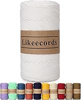 Vista 14 de Cuerda de macramé de poliéster trenzado de 4 mm, 140 yardas / 426 pies, suministros de macramé para manualidades DIY, hilo elástico para crochet