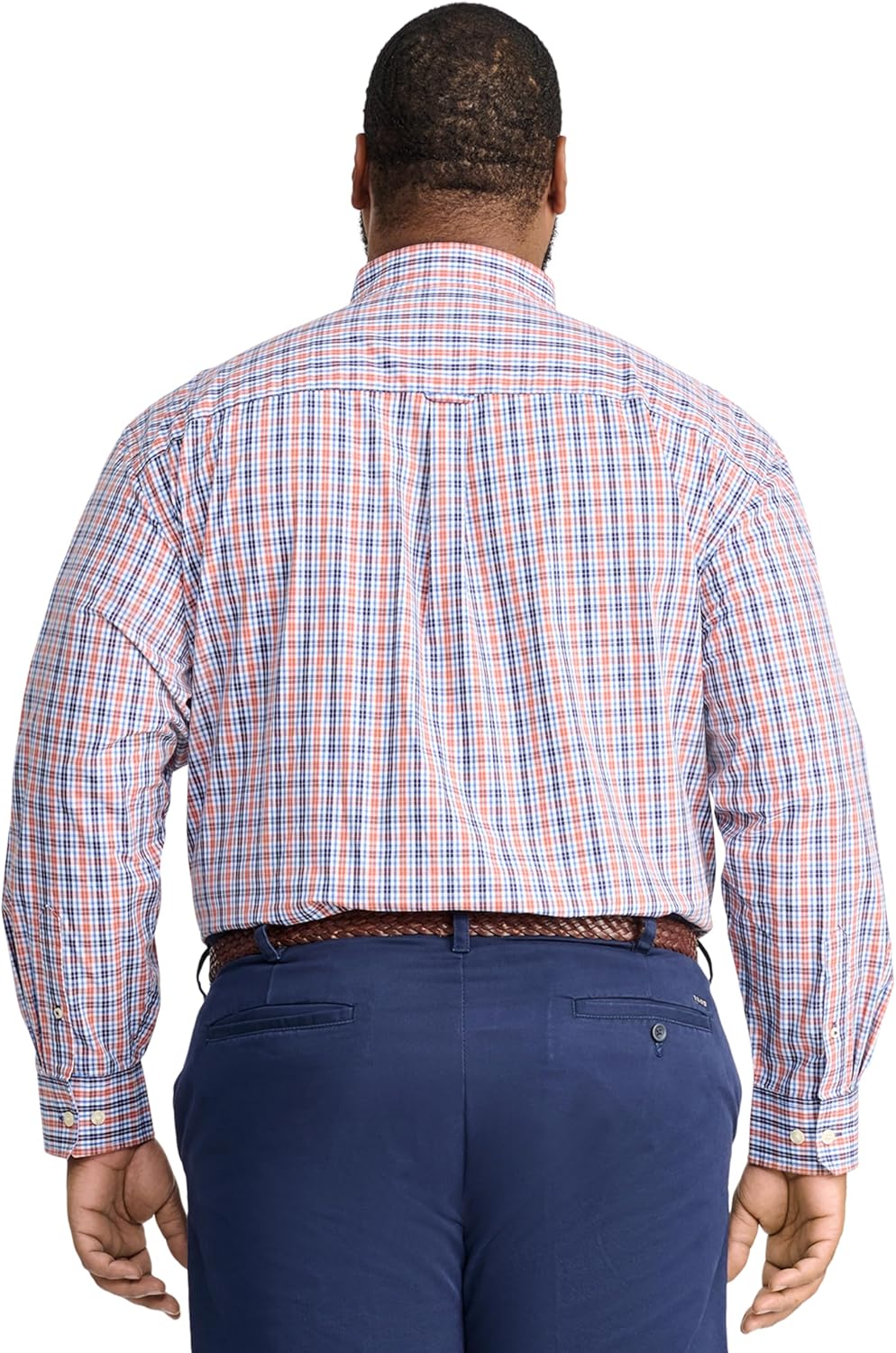 Izod Mens Big and Tall Performance Comfort Long Sleeve Plaid Button Down - Image 2