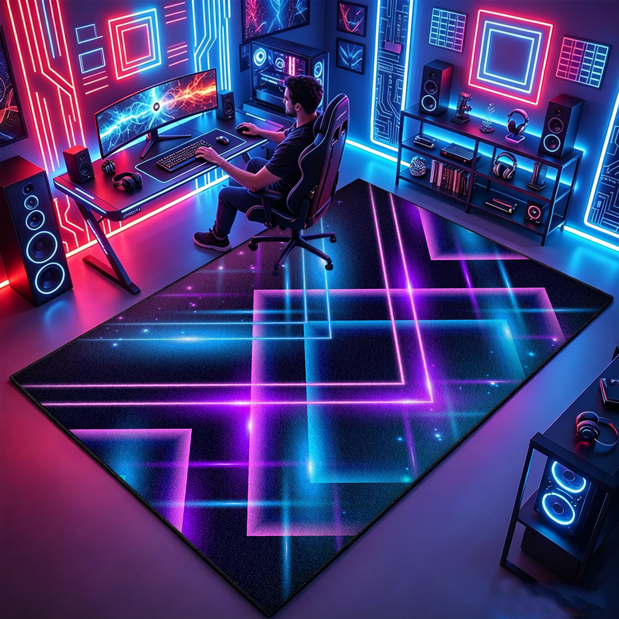Tapis de jeu gaming pour chambre garçons salon 110x160cm