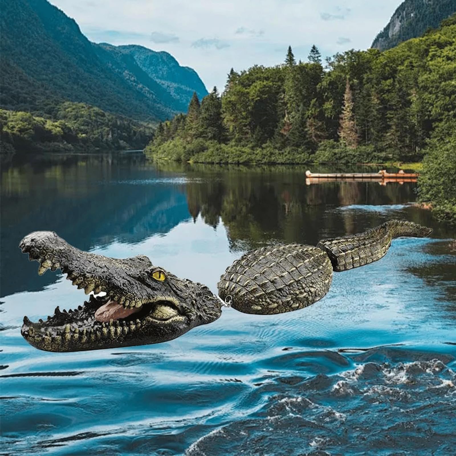 Dekoracje zewnętrzne na podwórko pływający aligator wabik do stawu basenowego pływający aligator wabik sztuczny aligator odstraszacz krokodyl zewnętrzny do wody cechy kapryśny wystrój