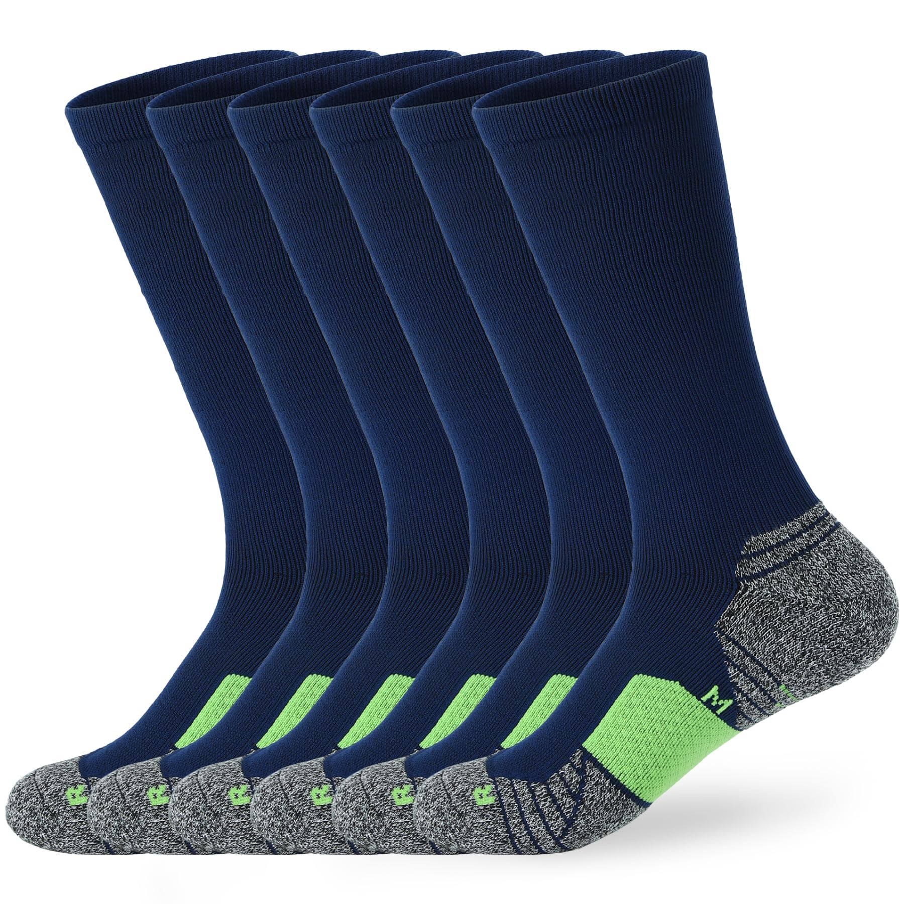 WANDER 3-6 Pairs Men's Athletic Run Cushion Over-the-Calf Tube Socks