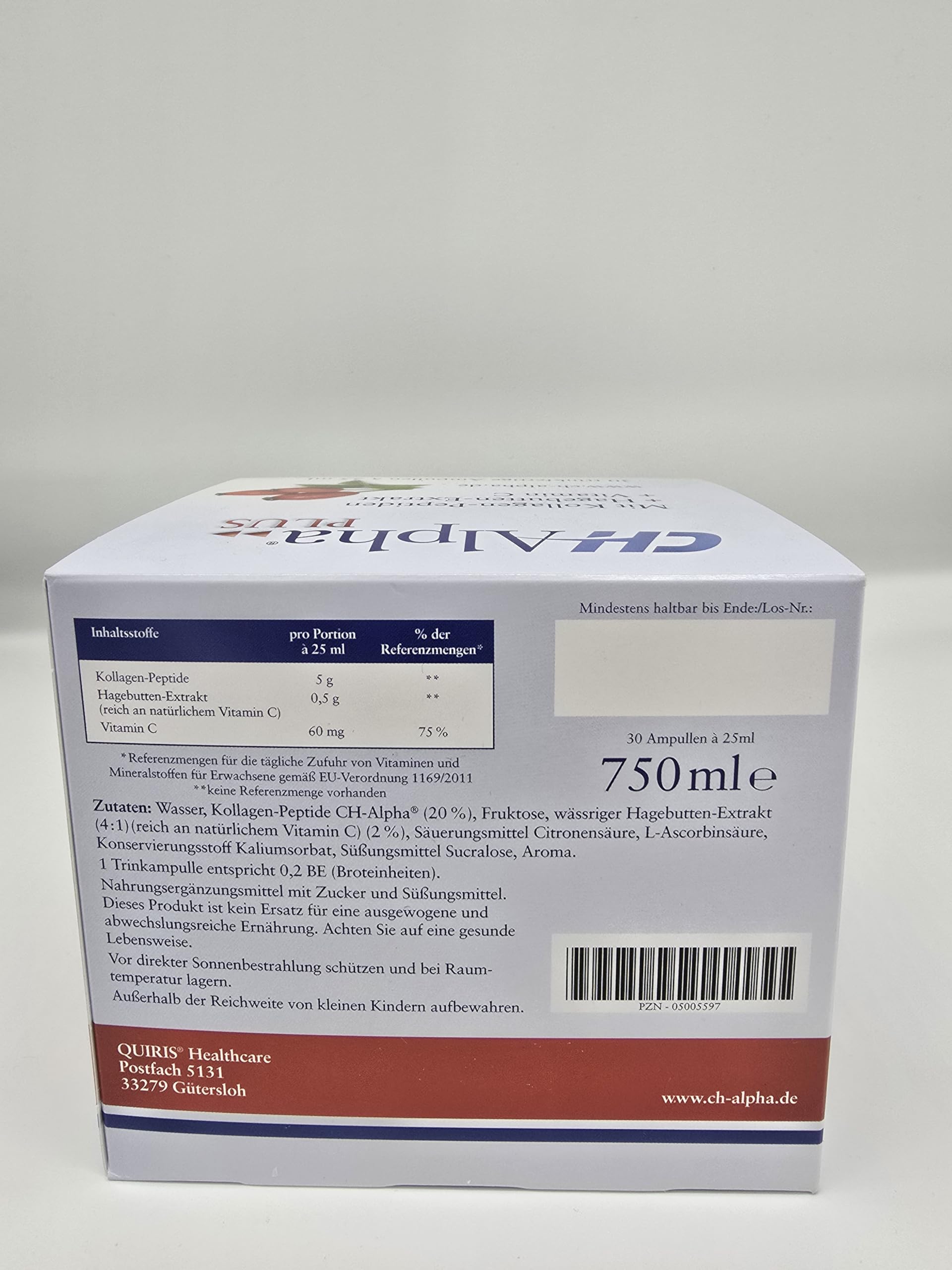 CH-Alpha PLUS Kollagen Trinkampullen | Premium Trinkkollagen mit hochwertigen Peptiden, Hagebuttenextrakt & Vitamin C | glutenfrei, laktosefrei, ohne Gentechnik | Monatskur 30 Ampullen