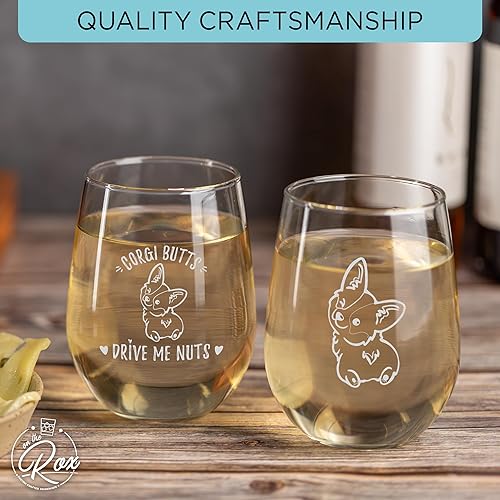 Miniatura 5 de On The Rox Drinks Wine Pitbull - Regalos para los amantes de Pitbull, juego de 2 copas de vino sin tallo, divertidos regalos para mamá y abuela,