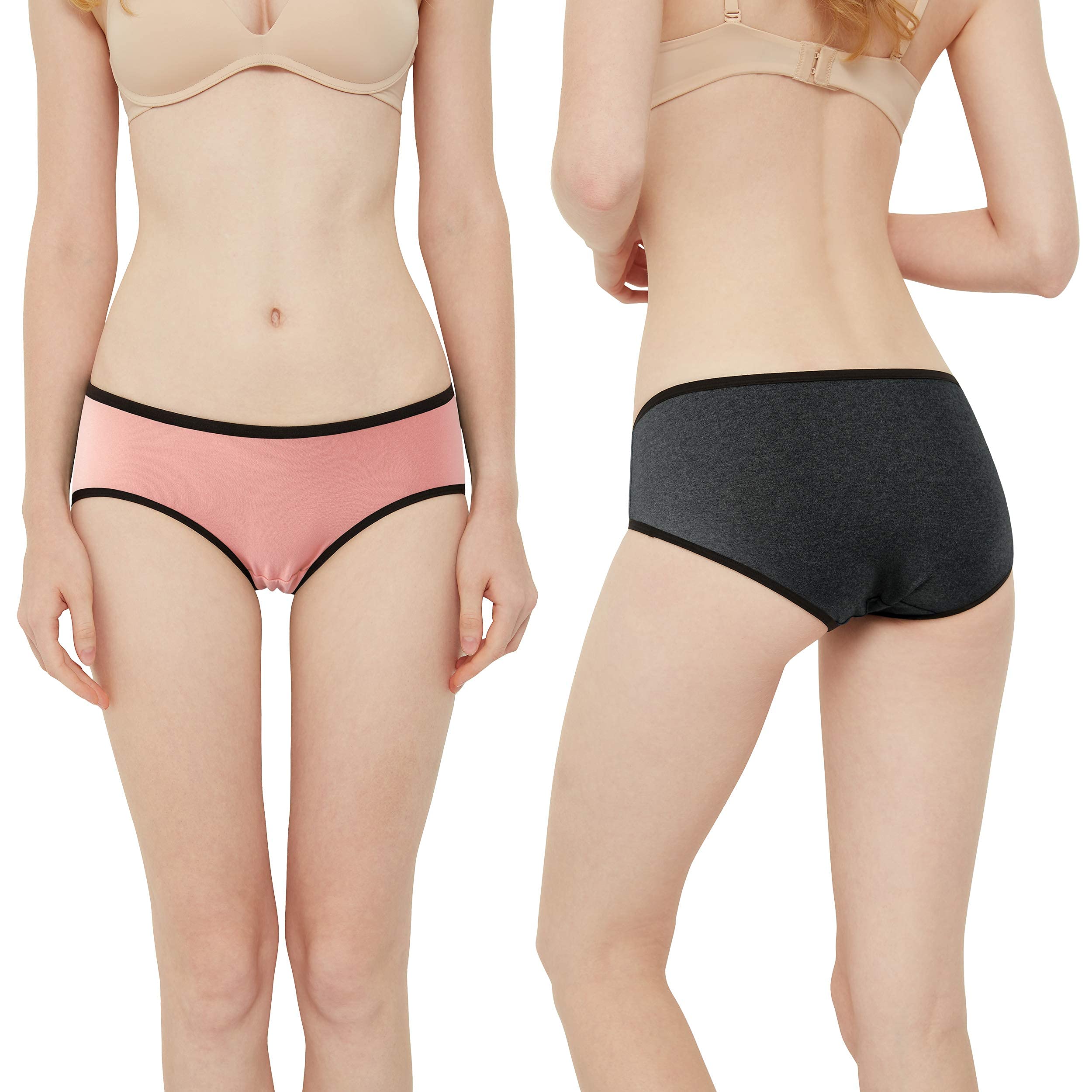 INNERSY Mutande Donna Cotone Vita Media Comode Slip Elasticizzato Intimo di Base Pacco da 6