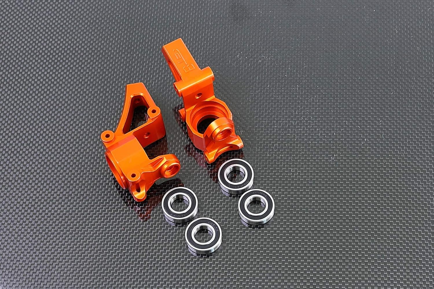 GTBracing CNC Aluminum Metal Front Spindle Carrier Rear Wheel C Hub Set for 1/5 RC Car HPI km rv Baja 5b ss 5t 5sc Upgrade Parts (Front Hub-Silver)