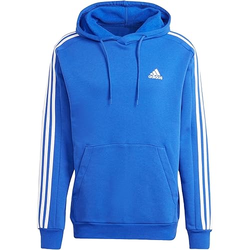 adidas Men's Essentials Fleece 3-Stripes Pullover Hoodie Sweatshirt