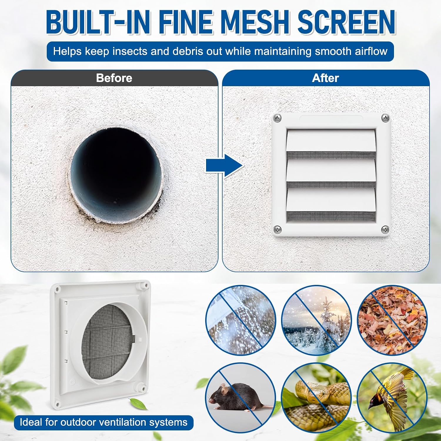 12 Pack 4 Inch Louvered Dryer Vent Cover Wall Vent Hood
