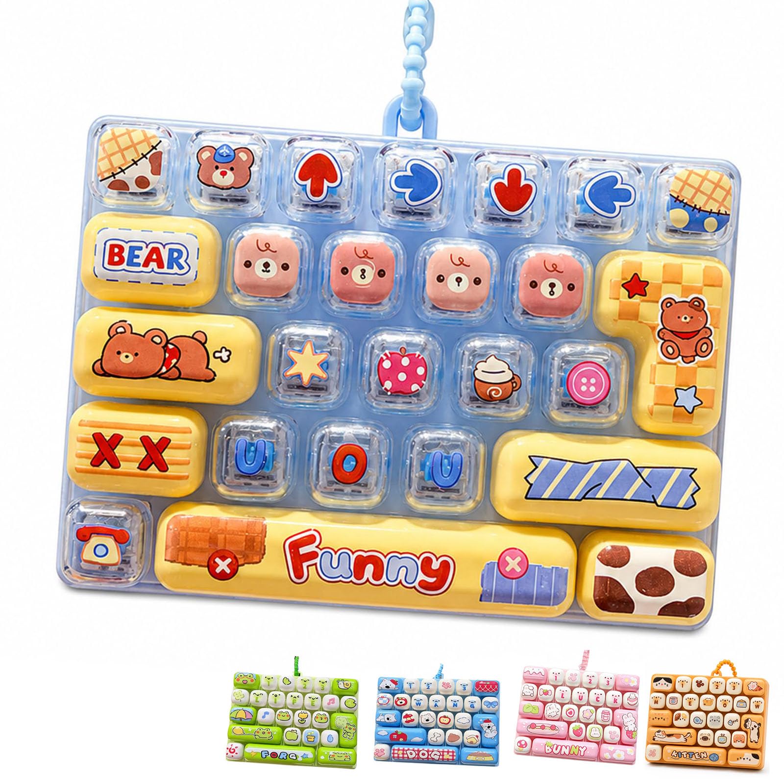 OLYGEE Keyboard Fidget,26-Key Clicky Keyboard Fidget Toy Keychain (Blue-B) โ image 1