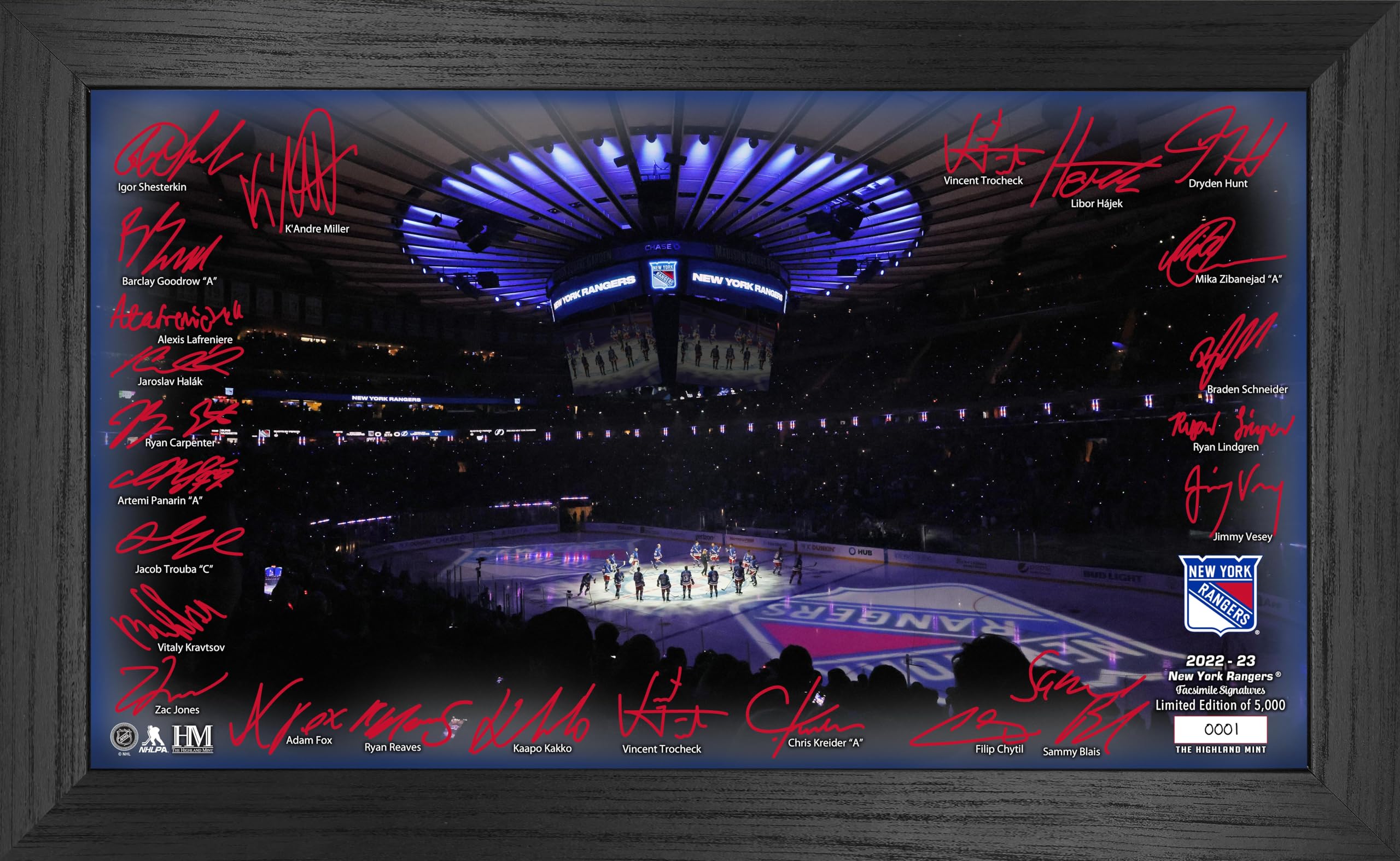 Highland Mint NHL New York Rangers Signature Rink 2022