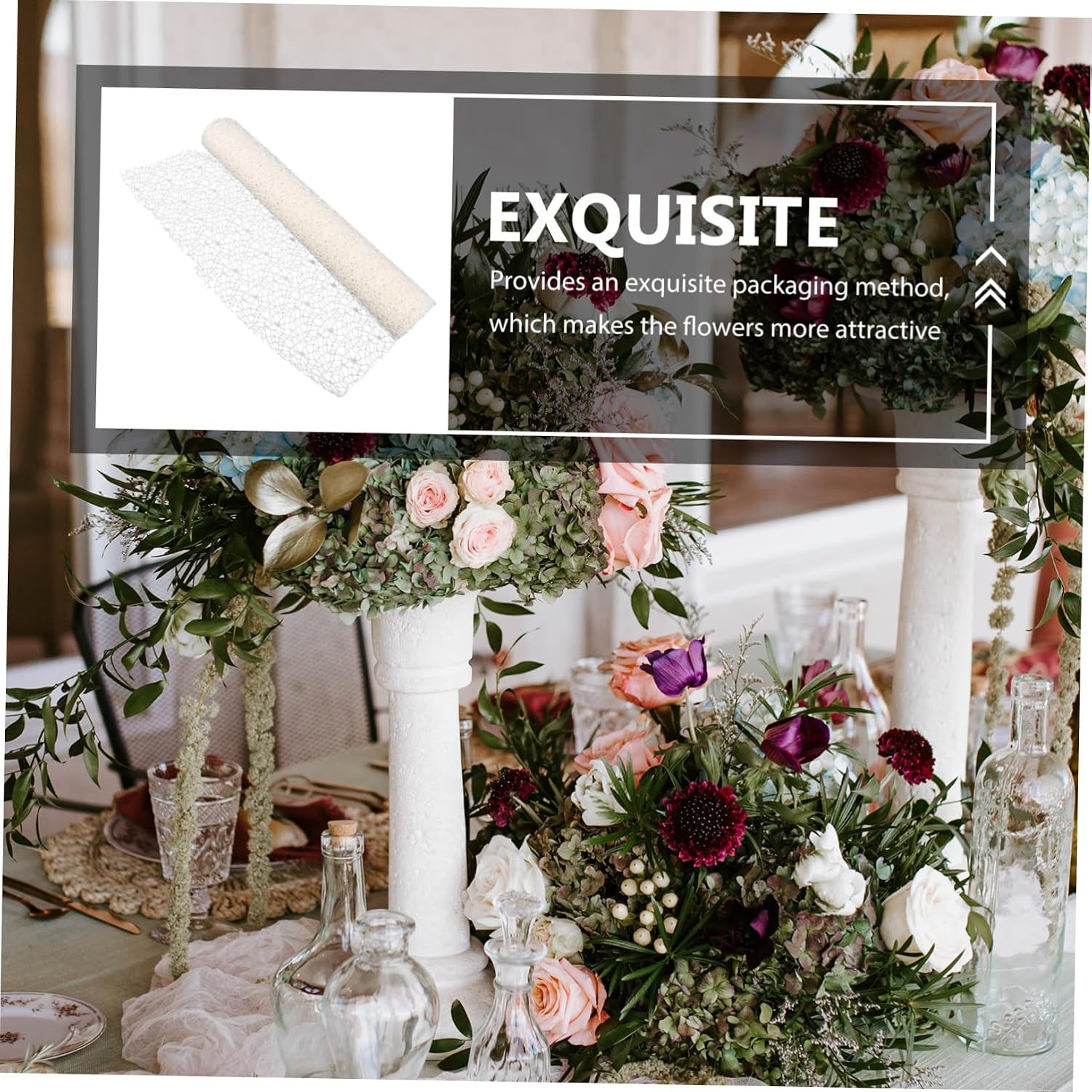 3pcs Floral Wrapping Gauze Roll Versatile Decorative for Bouquets Yards for Weddings Parties and Floral Arrangements