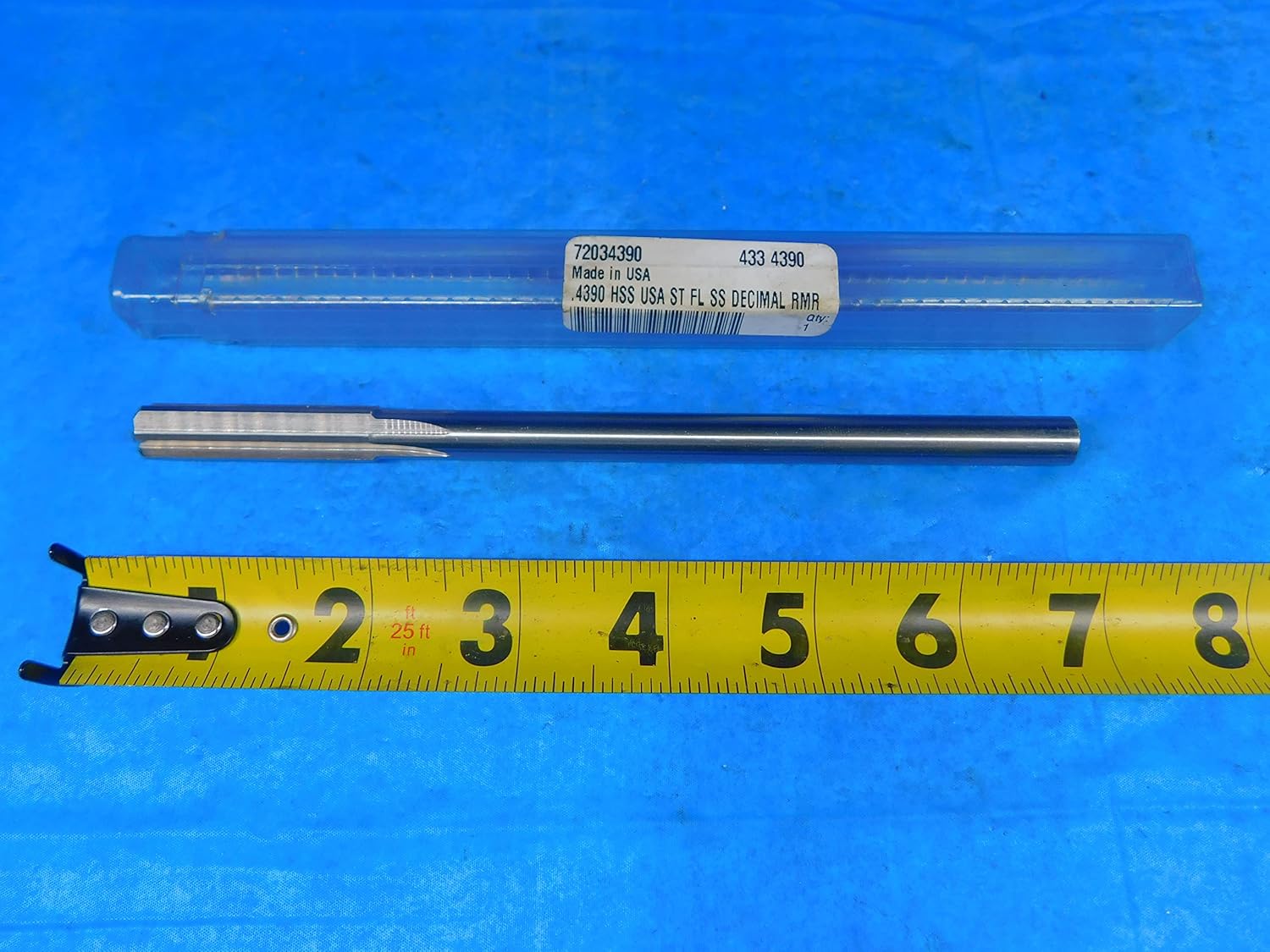 Yankee .4390" O.D. HSS Chucking Reamer 3/8 Shank 6 Flute 1 3/4 LOC 7" OAL 7/16 - AR6518AL2