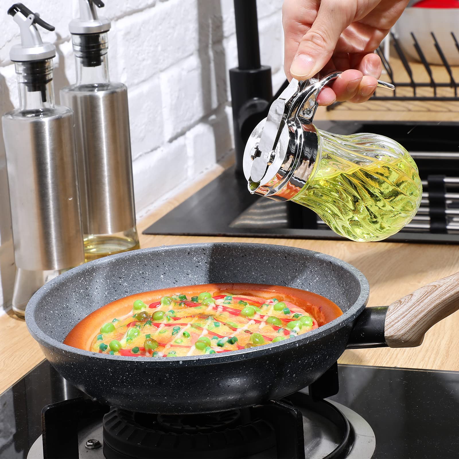 J&M DESIGN Lot De 2 Distributeurs De Sirop En Verre Pour Sirop D