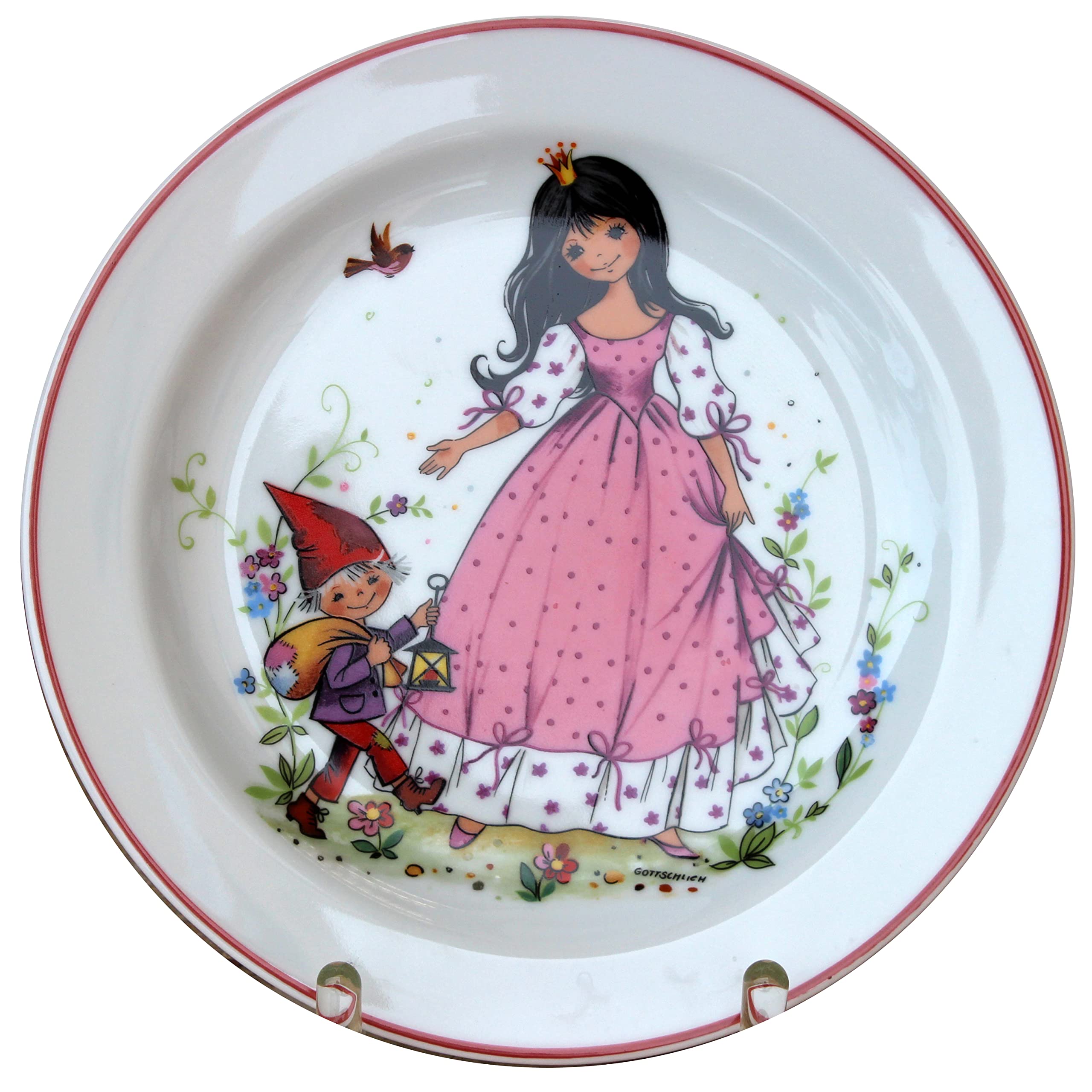 Vajilla infantil de 3 piezas, porcelana, diseño moderno y colorido de cuento de hadas de "Blancanieves" L.E.R.D.93