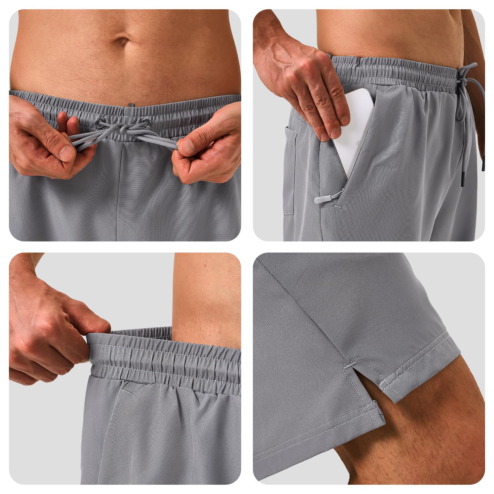 Badehosen für Herren Badeshorts Schnelltrocknen Schwimmhose Männer Badehose mit Reissverschluss