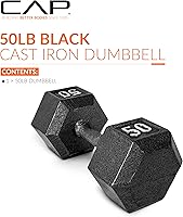 Vista 165 de CAP Barbell Mancuerna hexagonal de hierro fundido Múltiples opciones Negro