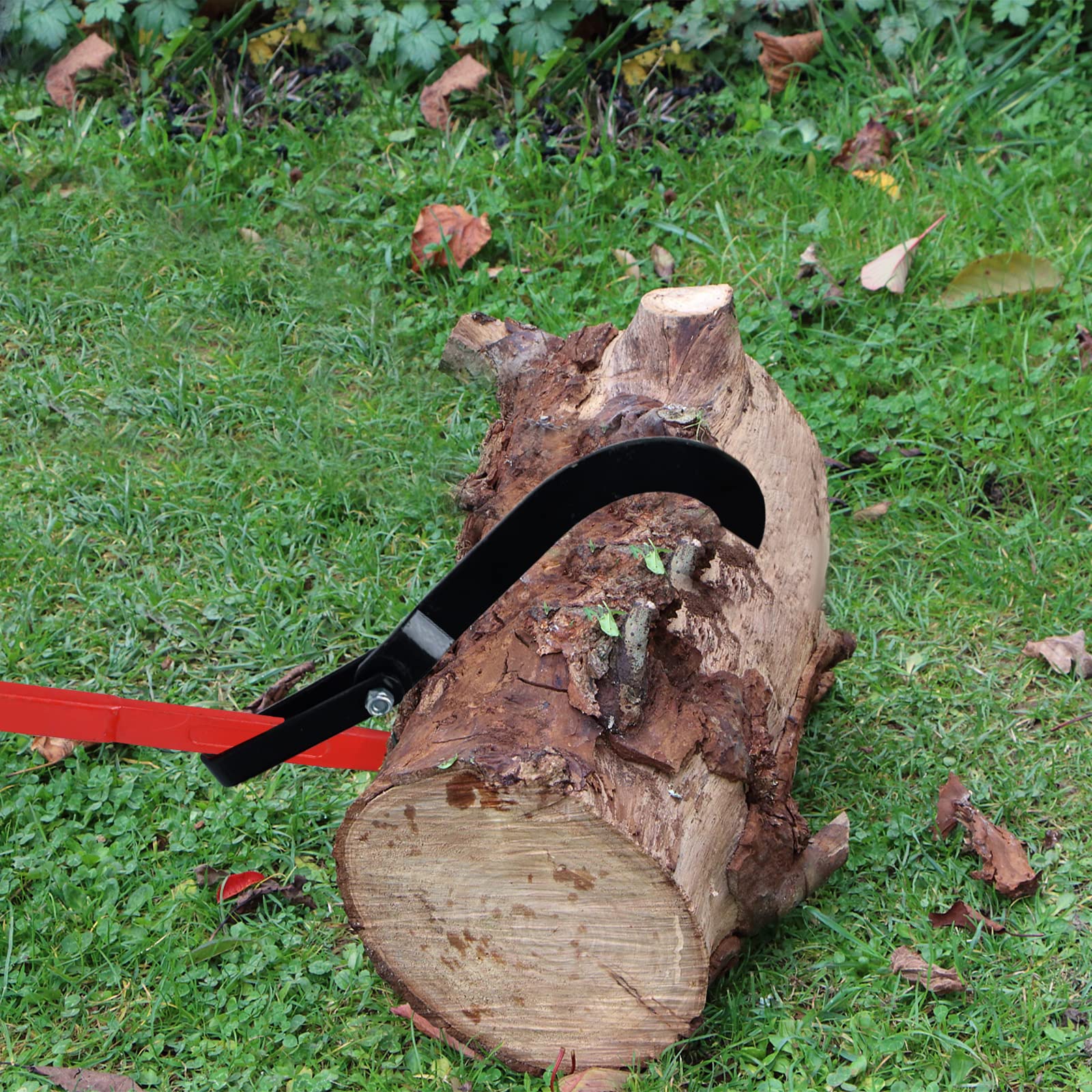 NAIZY Elevador Talador de Troncos 130 cm Gancho Giratorio Volteador de Troncos Talador de Árboles Cantos Forjados Mango Largo Antideslizante, Rojo