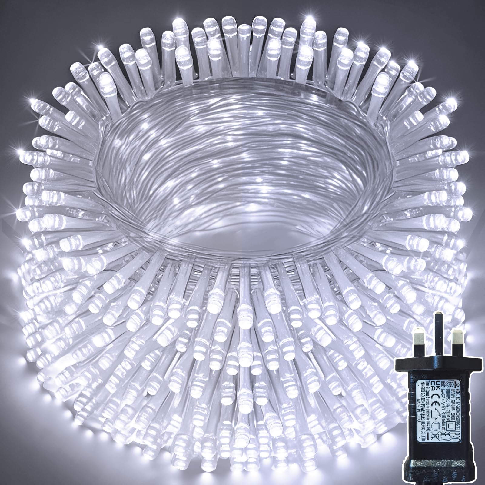 KRYVTHOS 900 Led String Lights Outdoor Indoor, Christams String Lights Waterproof 8 Modes & Timer, Fairy Lights Plug in for Bedroom, Weeding, Patio, Party, Holiday,Christmas Decor(Cool White)