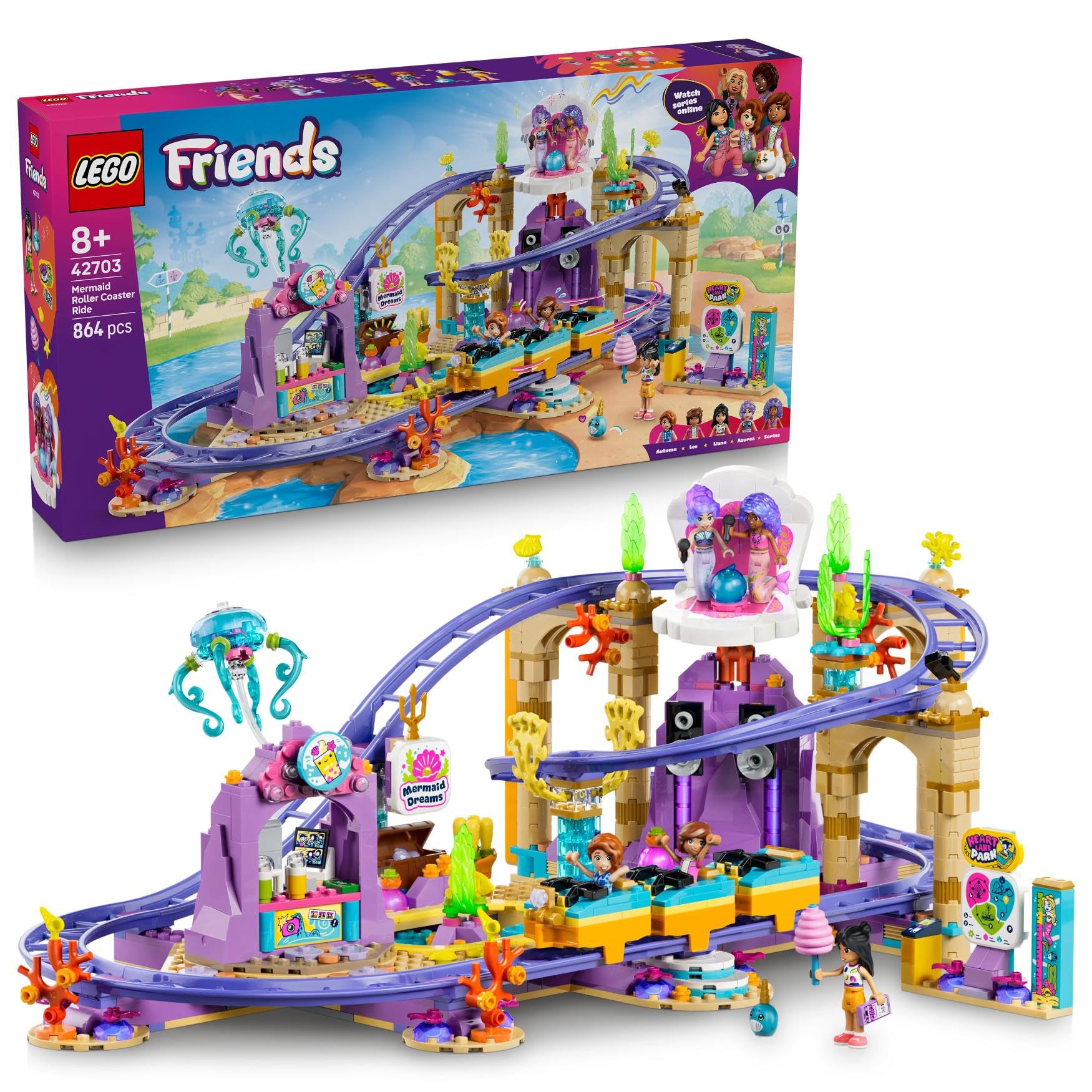 LEGO® Friends Mermaid Roller Coaster Ride Building Set for Girls and Boys Ages 8+ - 42703-image-7