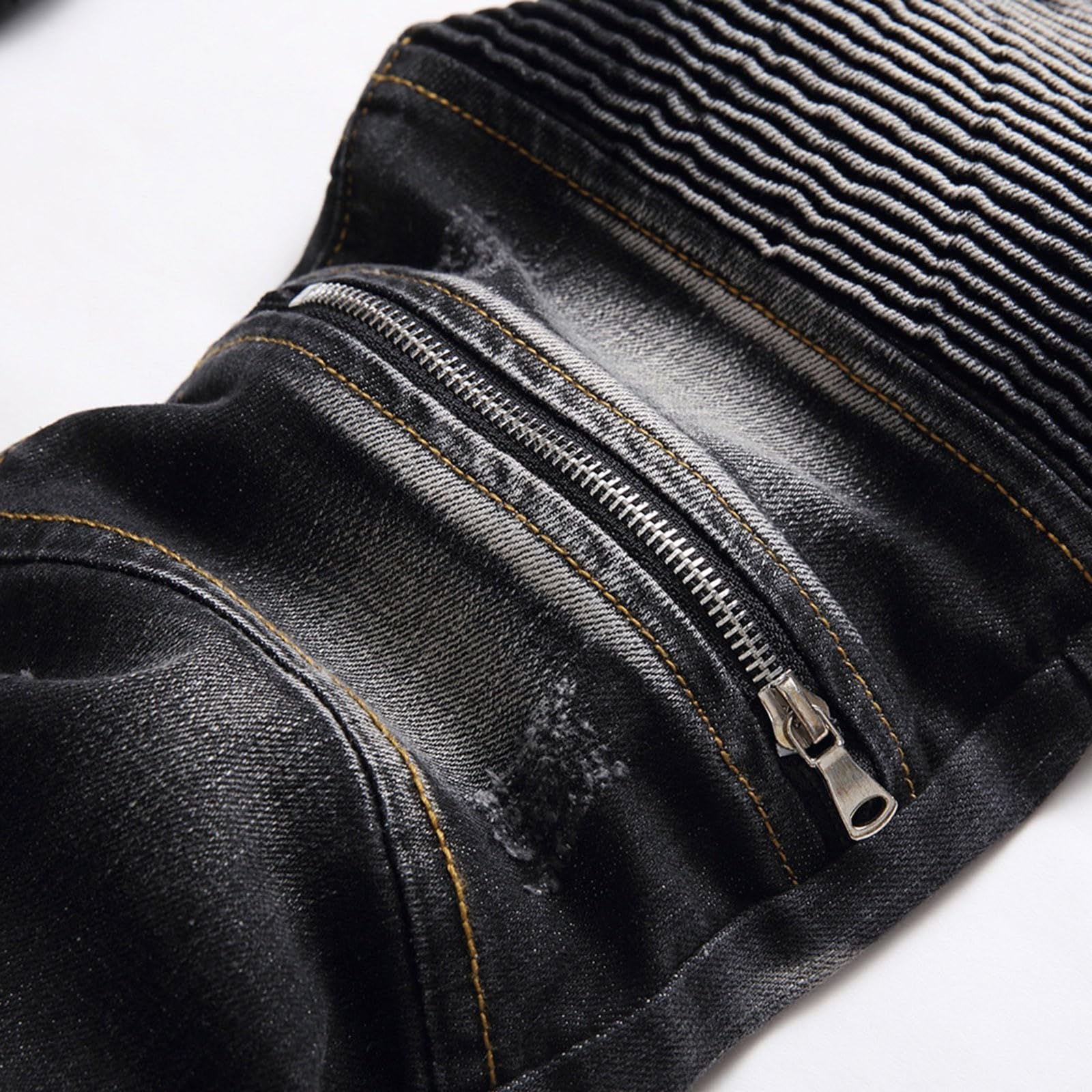 Jeans da Uomo Strappati, Pantaloni Jeans Uomo Strappati Leggeri Neri Pantaloni Jeans Strappati Slim Fit Regular Jean Skinny Elasticizzati Jeans Skinny Jeans da Uomo alla Moda per Tutte Le Occasioni