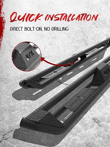 Miniatura 3 de KYX Estribos y escalones Nerf Bars para Nissan Titan Crew Cab 2004-2024, un par de escalones laterales de puerta de automóvil de 5 pulgadas, barras