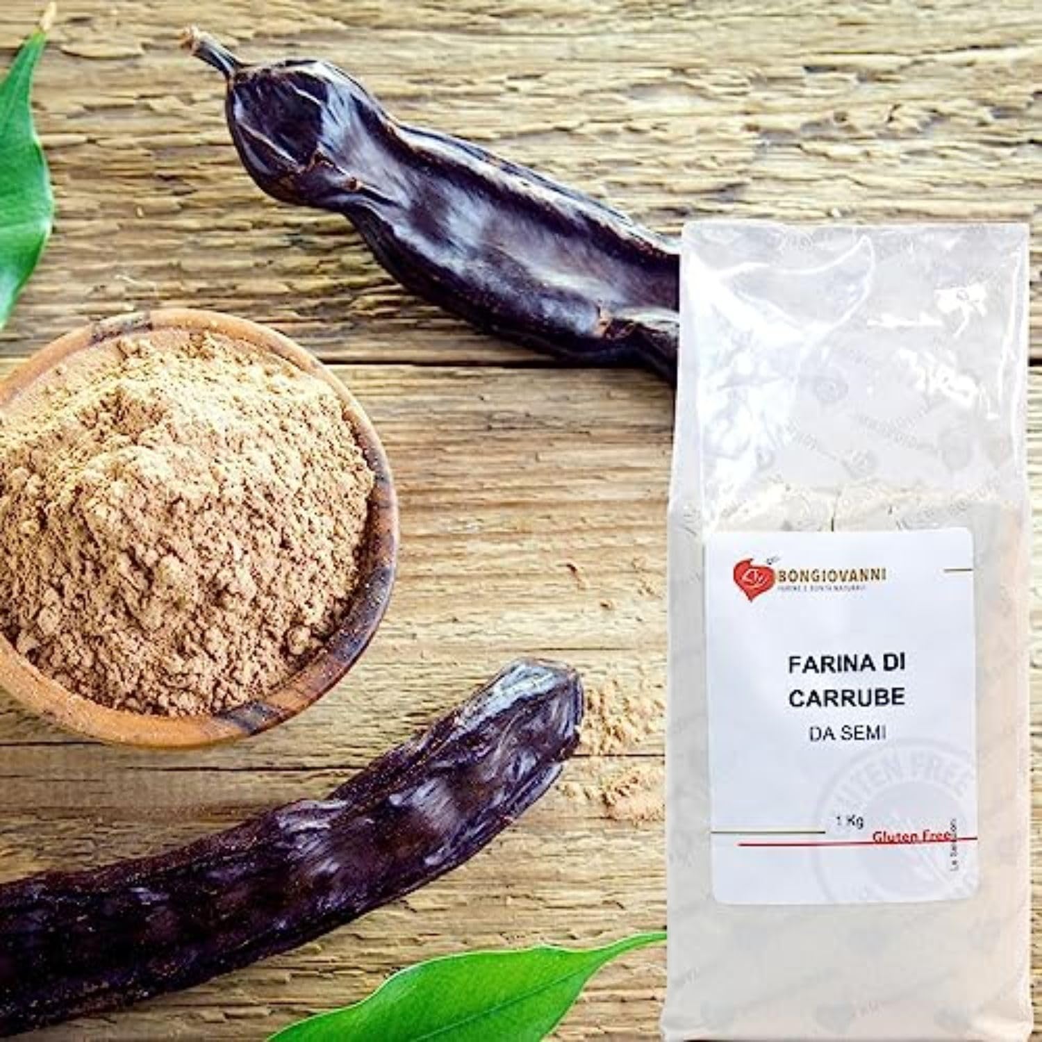 Bongiovanni Farine e Bonta' Naturali Farina di Semi di Carrube, Senza Glutine 1 kg
