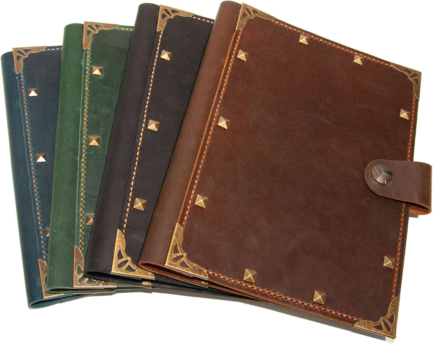 TurbosnailPersonalized A5 Refillable Leather Notebook,Genuine Leather 6 Ring Planner,Refillable Planner Binder