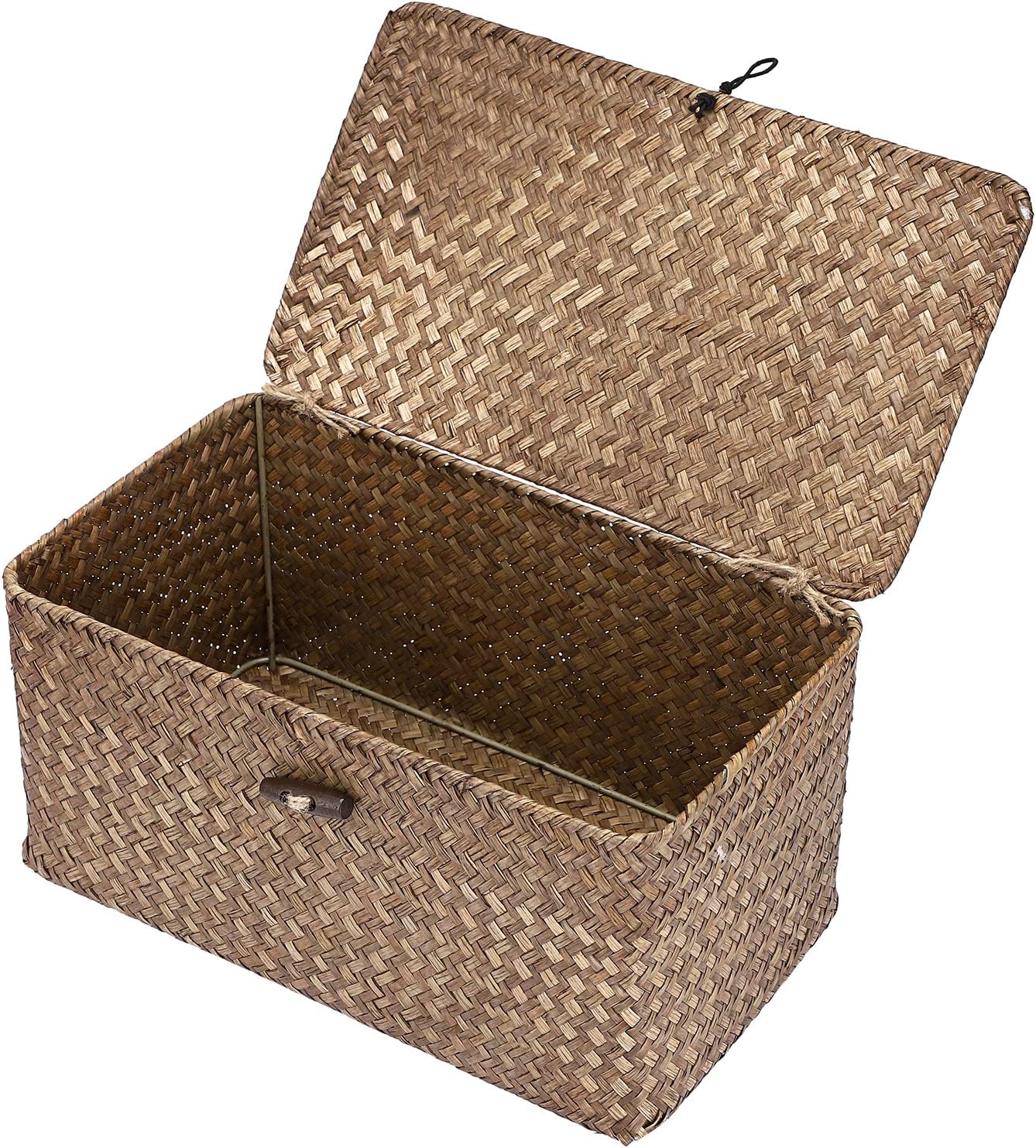 OLegei Panier De Rangement En Osier Panier D’étagère Corbeille Tressé Boîte De Rangement Avec 4