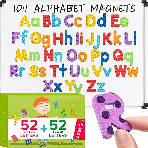 X-bet MAGNET Foam Magnets and Magnetic Letters for Toddlers and Kids - ABC Alphabet Magnets for Refrigerator and Dry Erase Board - Baby Magnet for Fridge and Whiteboard - Ideal for Kids!