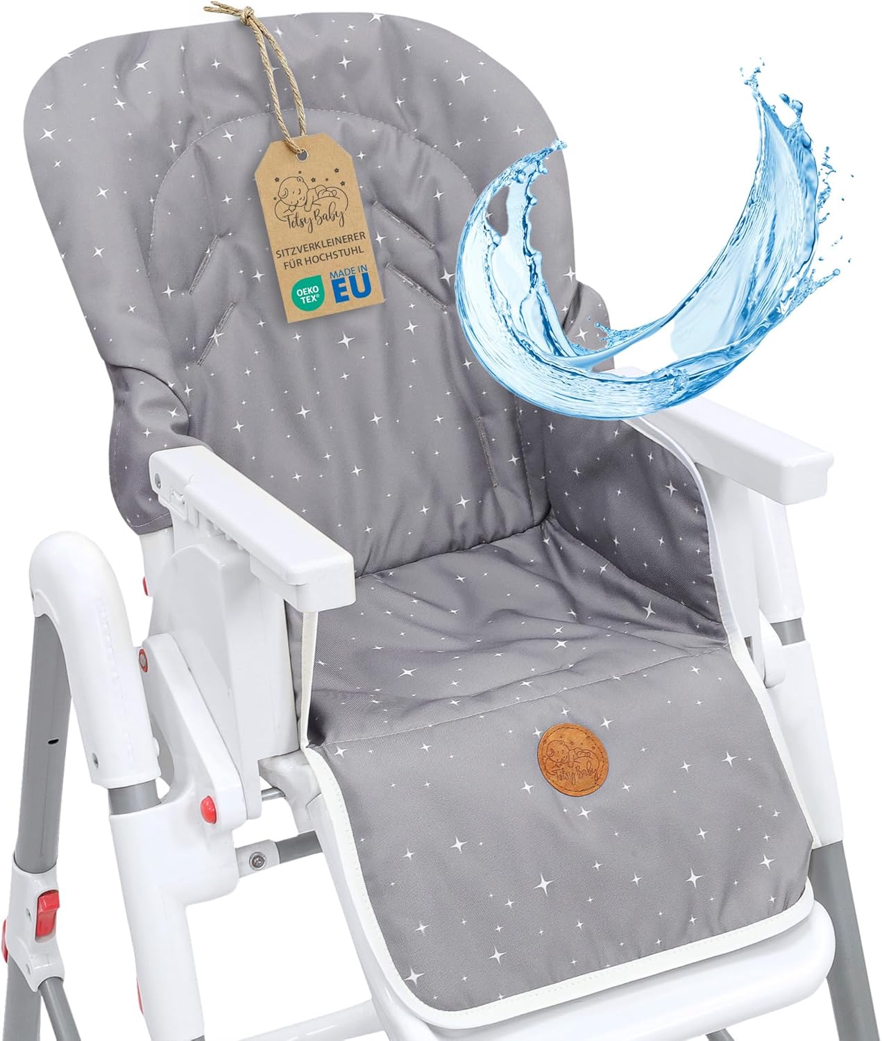 Housse chaise haute bebe - coussin assise pour bébé confortable coussins et housses pour chaises enfant avec un revêtement imperméable stable certificat Oeko-Tex Galaxie