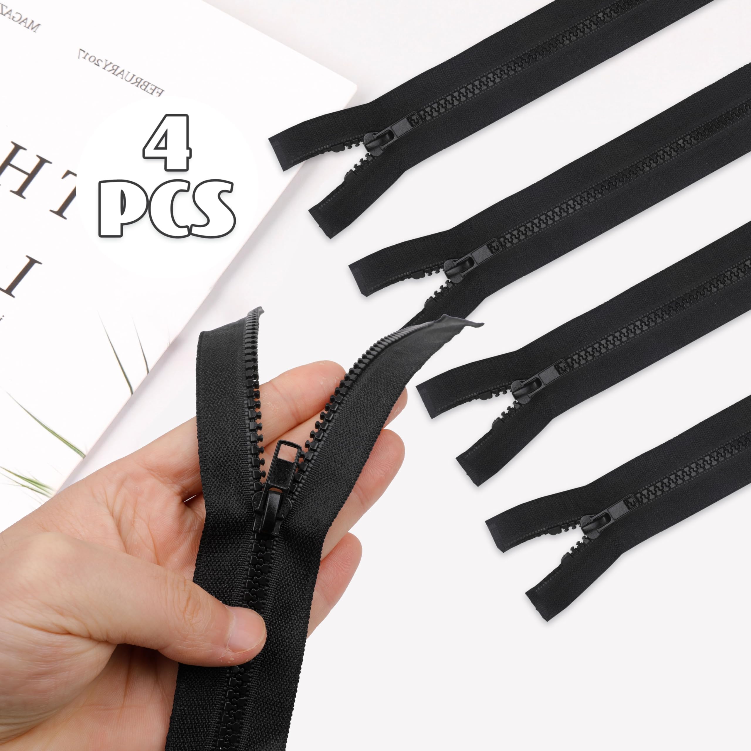 Zipper Replacement Sawoake 2PCS #5 30 Inch Separating Jacket