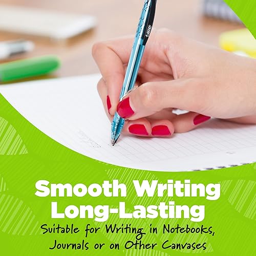 Miniatura 3 de BIC Ecolutions - Bolígrafos de punta media (0.039 pulgadas), paquete de 12 bolígrafos de tinta negra, hechos de 78% plástico reciclado oceánico