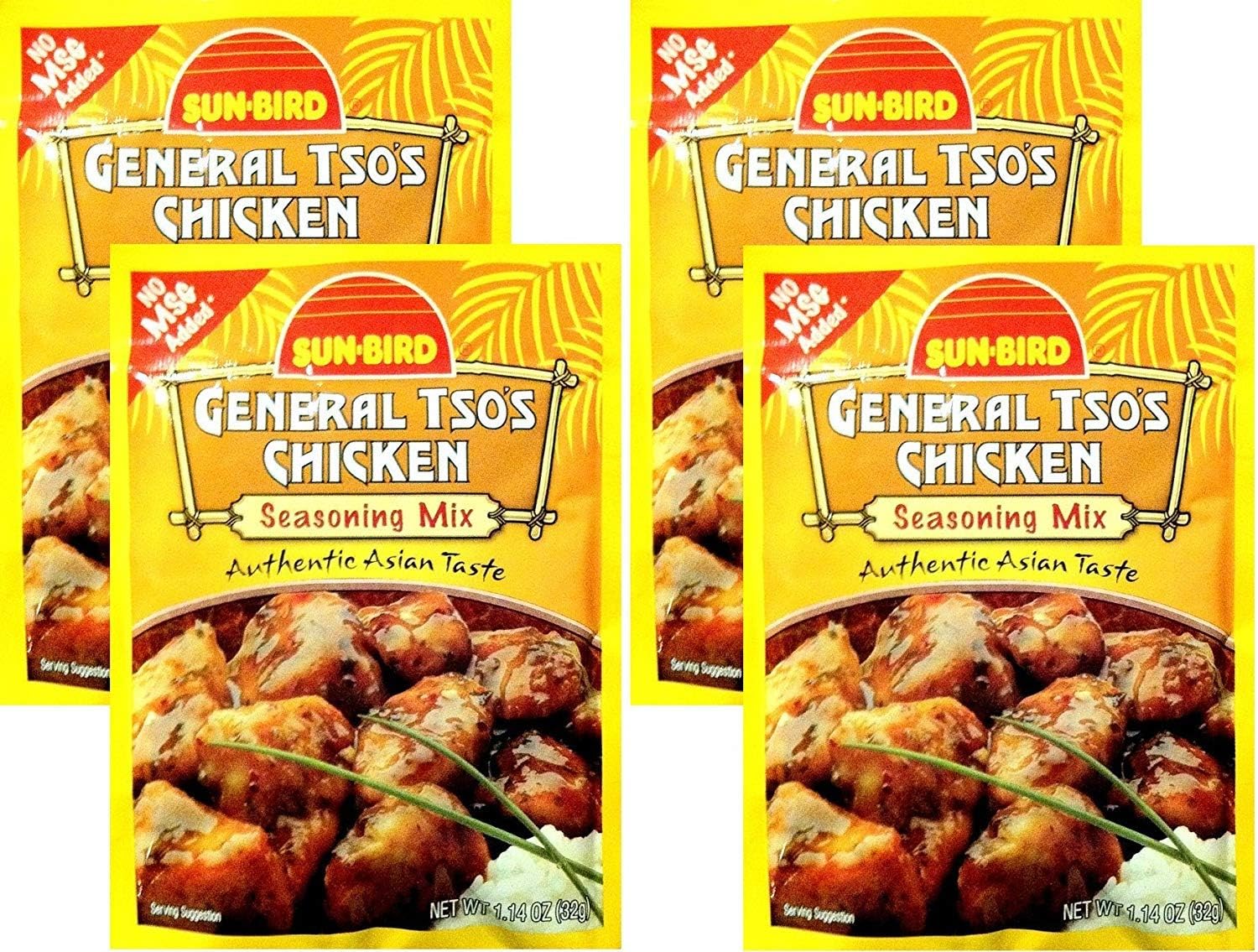 Sunbird General Tso's Chicken Seasoning Mix, 1.14 Ounce Packet (Pack of 4)