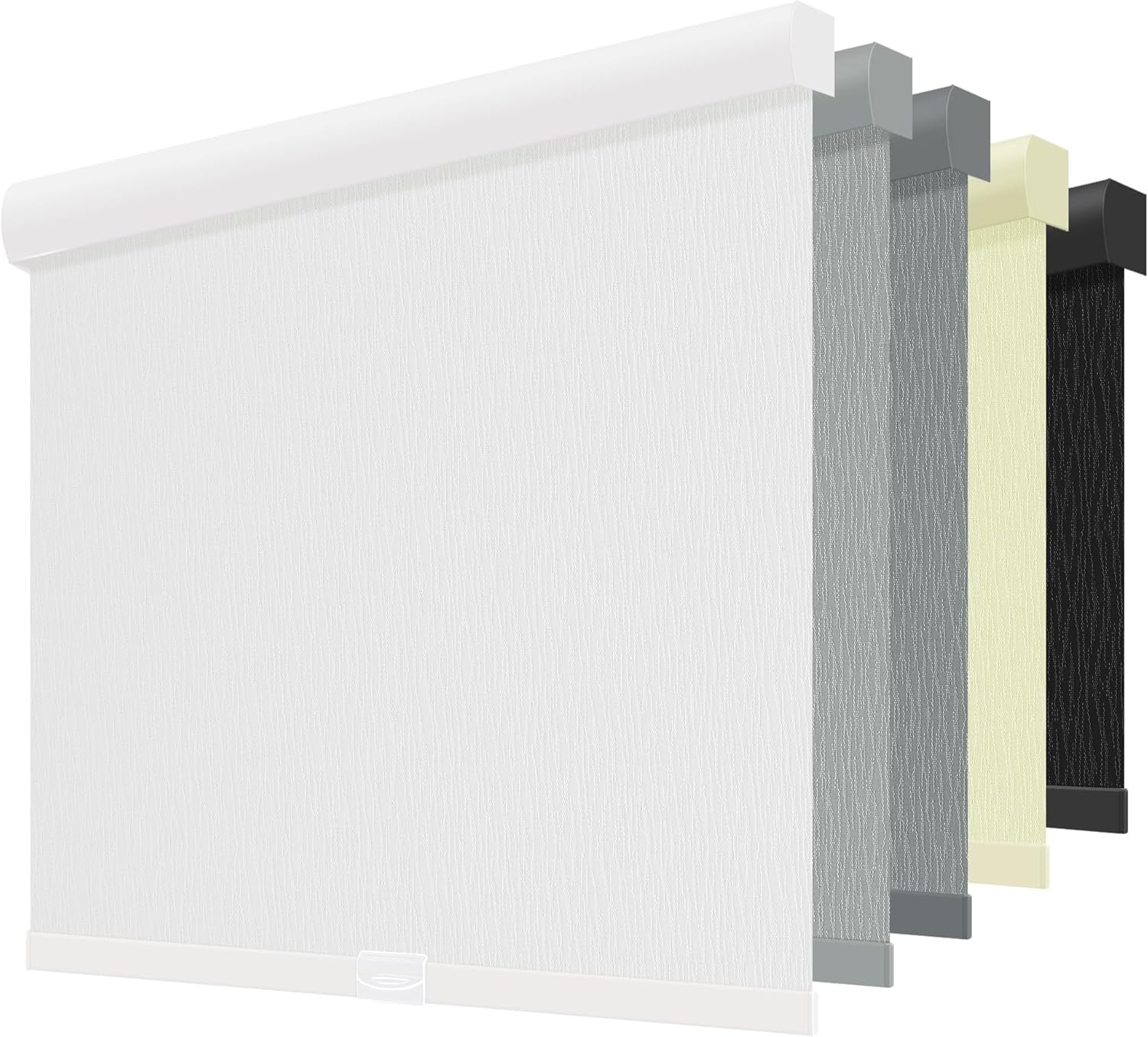 ChrisDowa Cordless Blackout Roller Shades for Windows, Striped Free-Stop Window Blinds with Privacy, Thermal Insulated Window Shades for Home, Office and Door. White, 54" W x 72" H 54"W x 72"H White