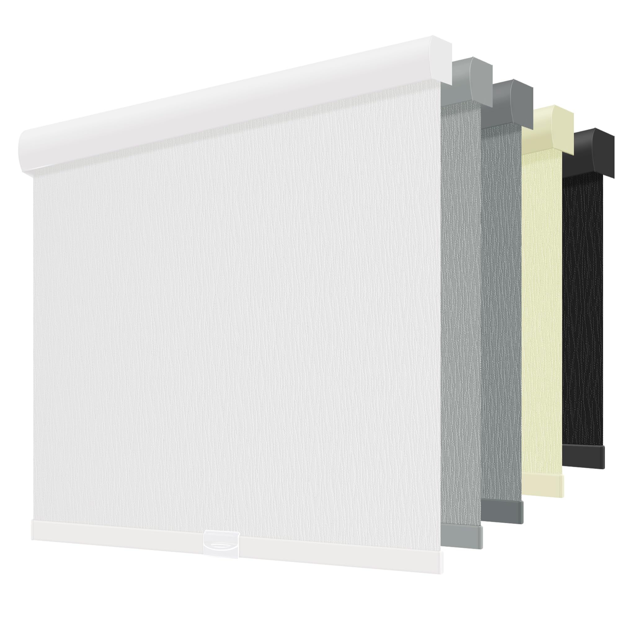 ChrisDowa Cordless Blackout Roller Shades for Windows, Striped Free-Stop Window Blinds with Privacy, Thermal Insulated Window Shades for Home, Office and Door. White, 20" W x 72" H