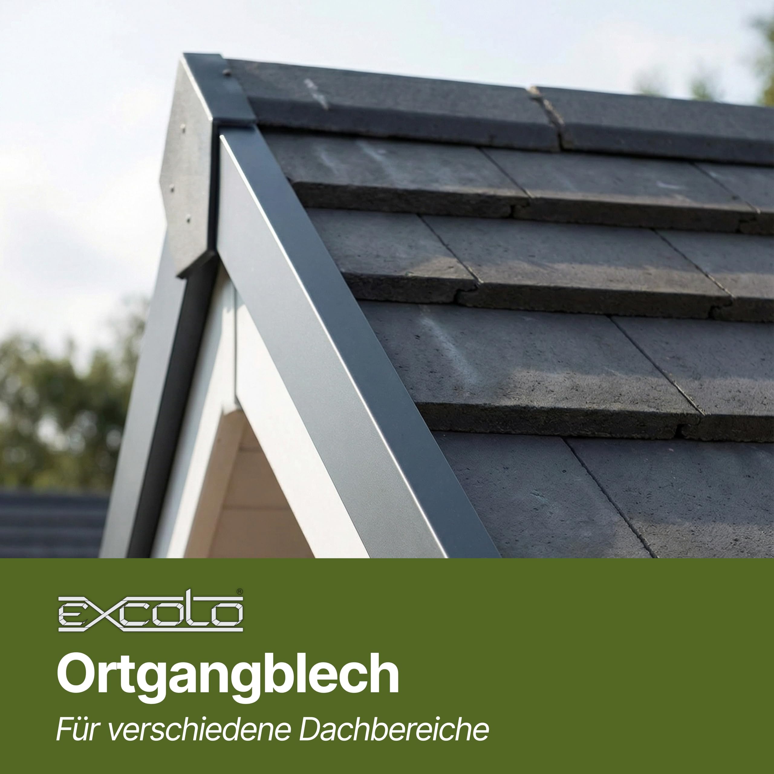 Ortgangblech Ortgangwinkel Winkel Ortblech 120 mm x 215 mm / 2000mm lang Dach-Abschluss-Blech Dachrandblech Dach Kantblech Alu Anthrazit Grau (120mm x 215mm)