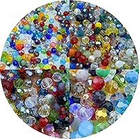 Vista 14 de 550 cuentas redondas de cristal de 0.118, 0.115, 0.236, 0.315 y 0.315 pulgadas, cuentas espaciadoras redondas facetadas para hacer joyas, pulseras