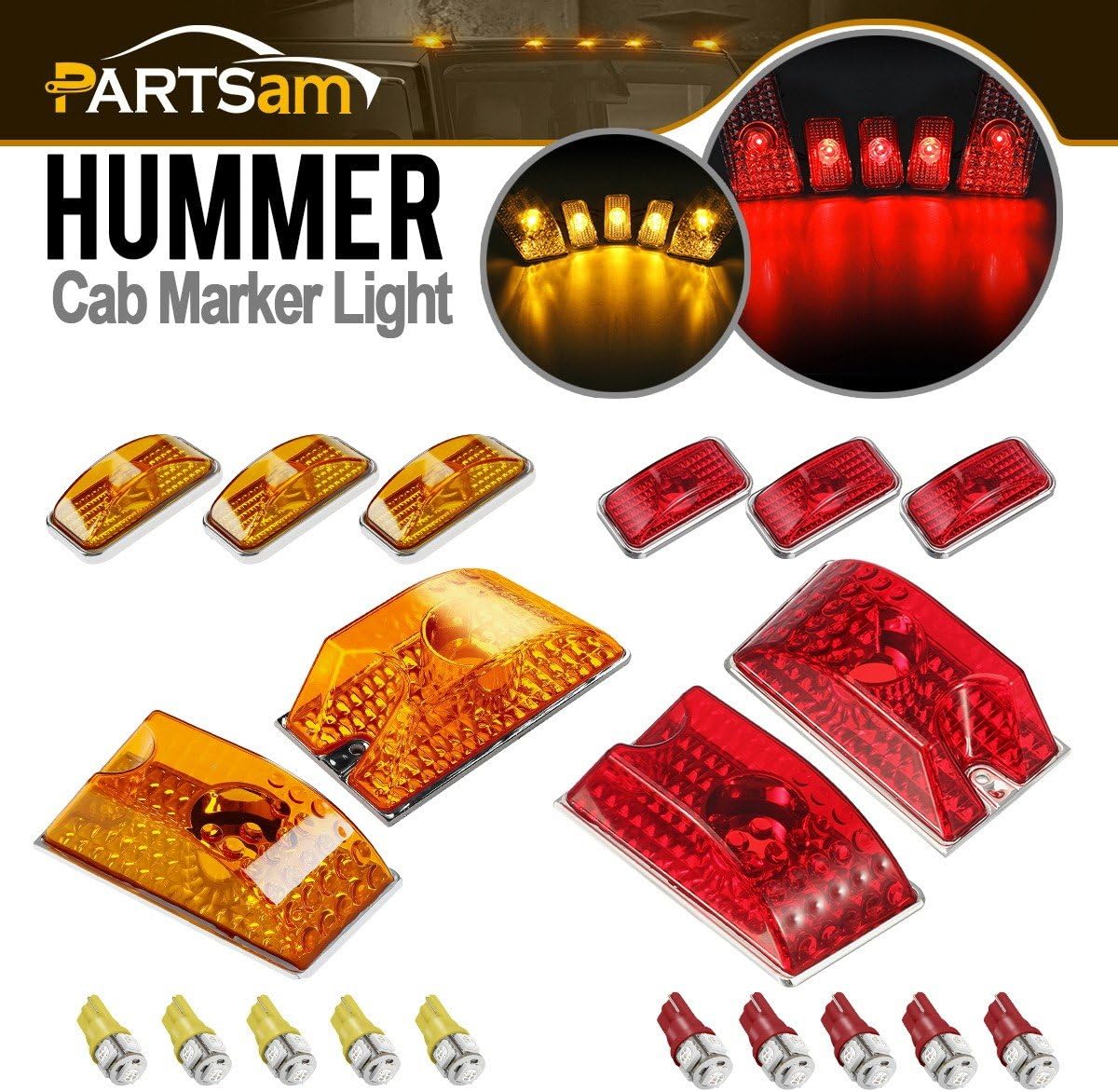 LED Lights 10pcs Smoke Roof Cab Marker Light Covers for 20032009