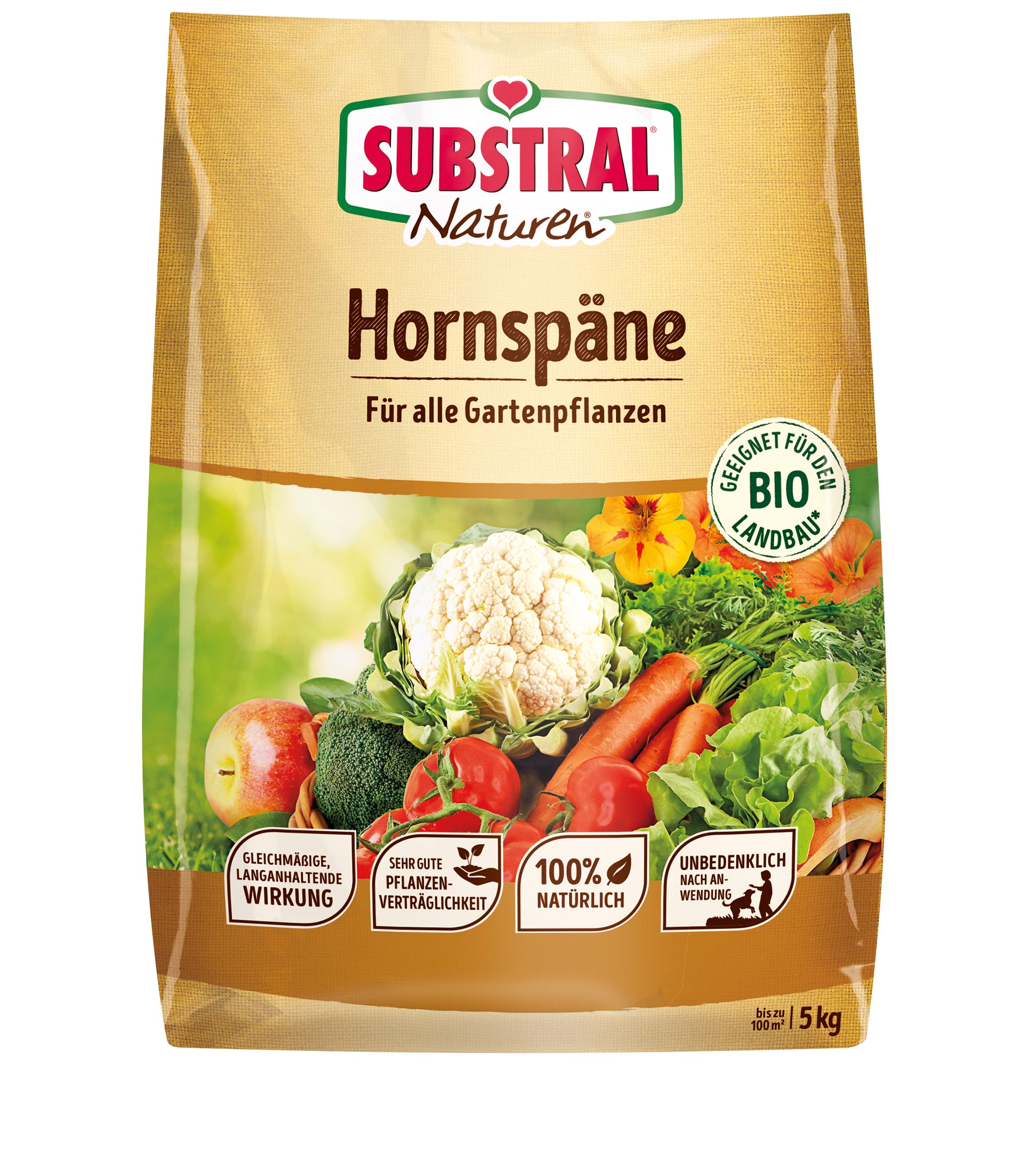Substral Naturen Bio - Virutas de cuerno orgánico, 5 kg, abono orgánico para jardines y balcones, rico en nutrientes y bajo contenido de cloro