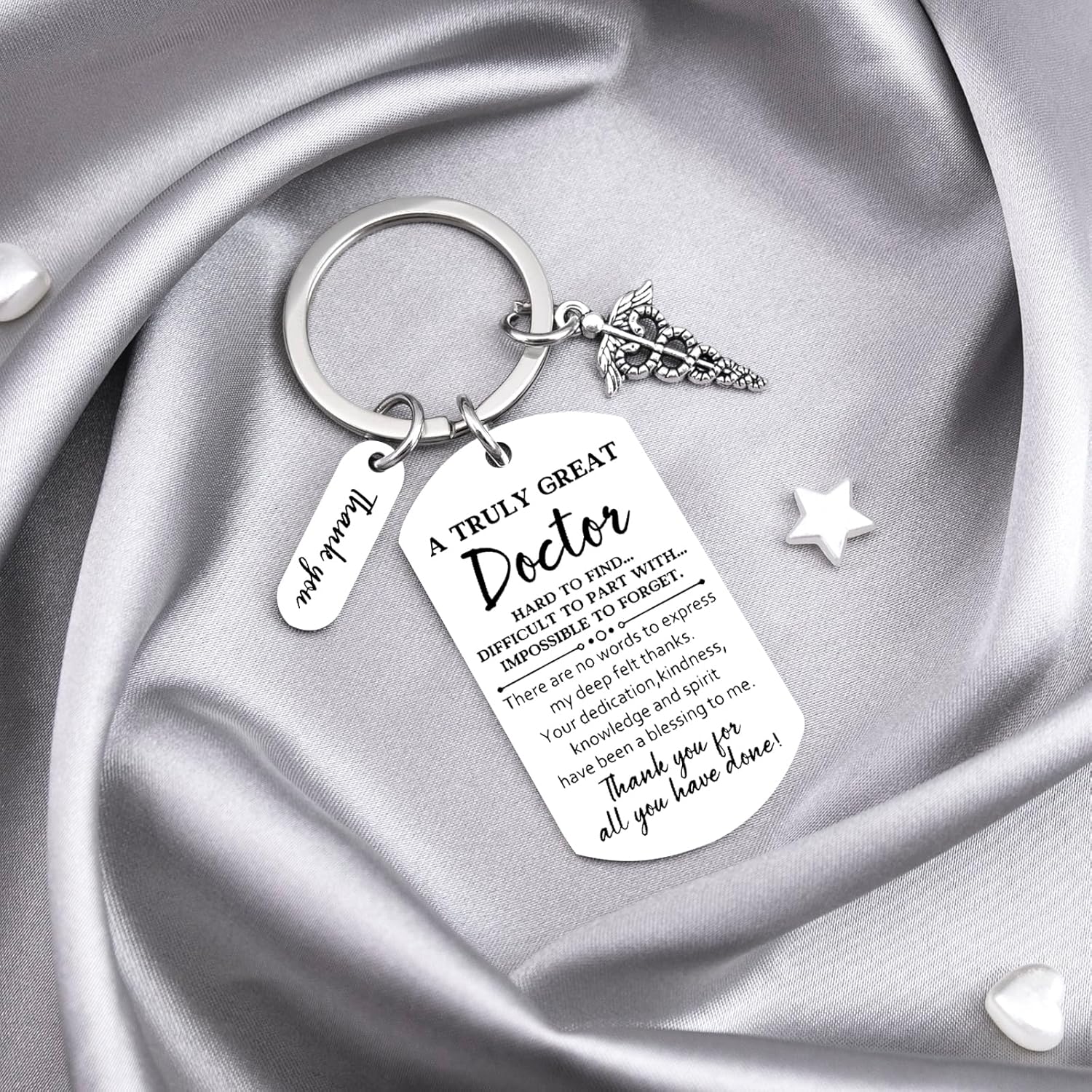 Doctor Gifts for Women Men Best Doctor Ever Keychain Doctors Appreciation Gifts Thank You Gift for Doctors Birthday Thanksgiving Christmas Gift Ideas Unique DR Day Keyring - Image 3