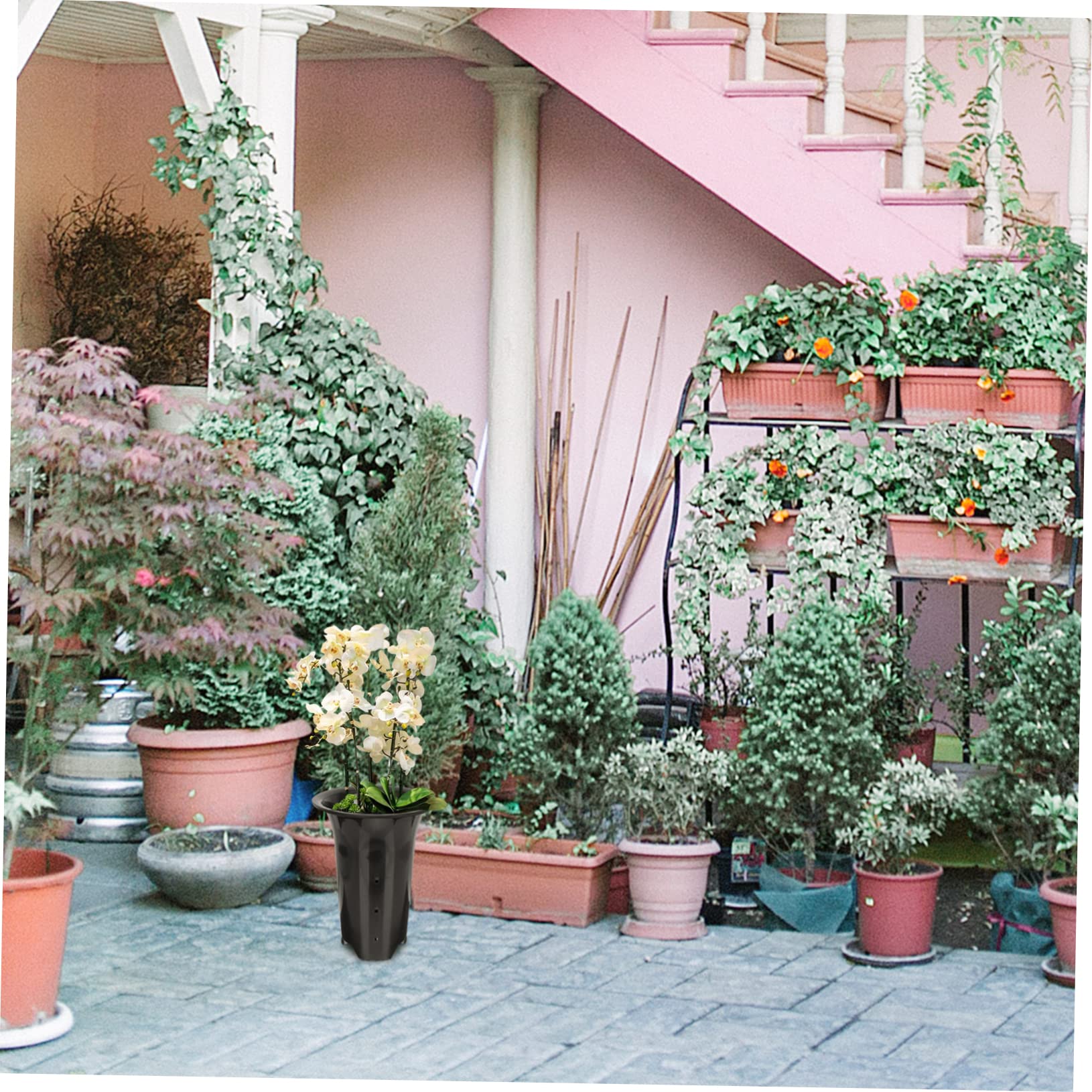 Lot de 10 Pots D’orchidées Respirants Noirs 15 Cm Trous De Drainage pour Jardin Intérieur, Contrôle Racinaire Et Culture Saine des Plantes en Plastique Épais
