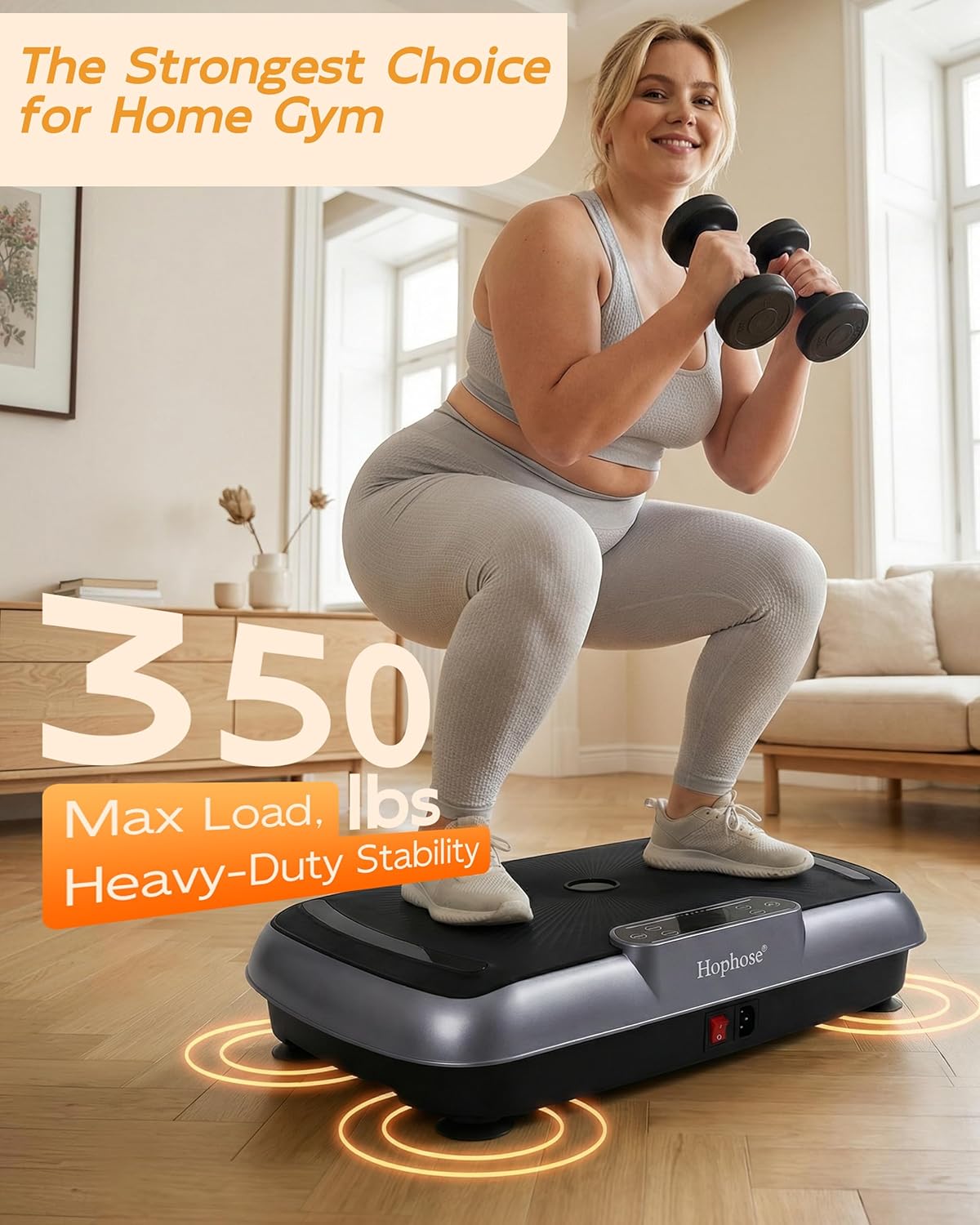 Vibration Plate Exercise Machine, Vibrating Plate for Lymphatic Drainage Weight Loss, Full Body Shake Plate with Resistance Bands, Vibration Board for Wellness Home Gyms Workout Gifts